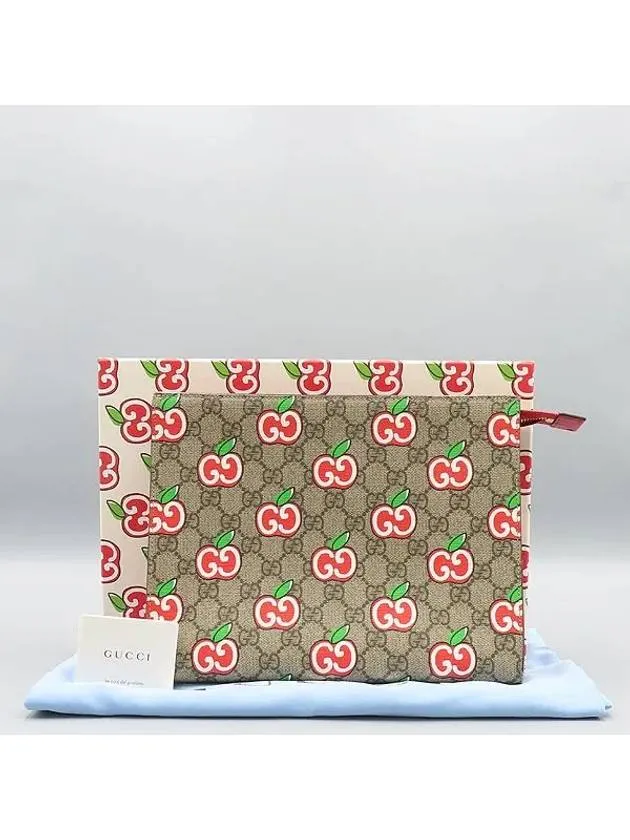 624881 Jagard GG Supreme Apple Logo Clutch