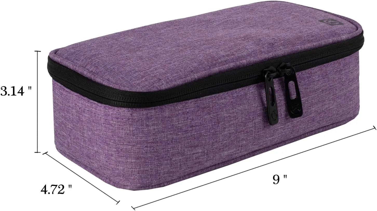 ALLCAMP Insulin Cooler Travel Case for Diabetic Organize Medication with 4 Ice Packs Purple(9X 4.72x 3.14 inches)