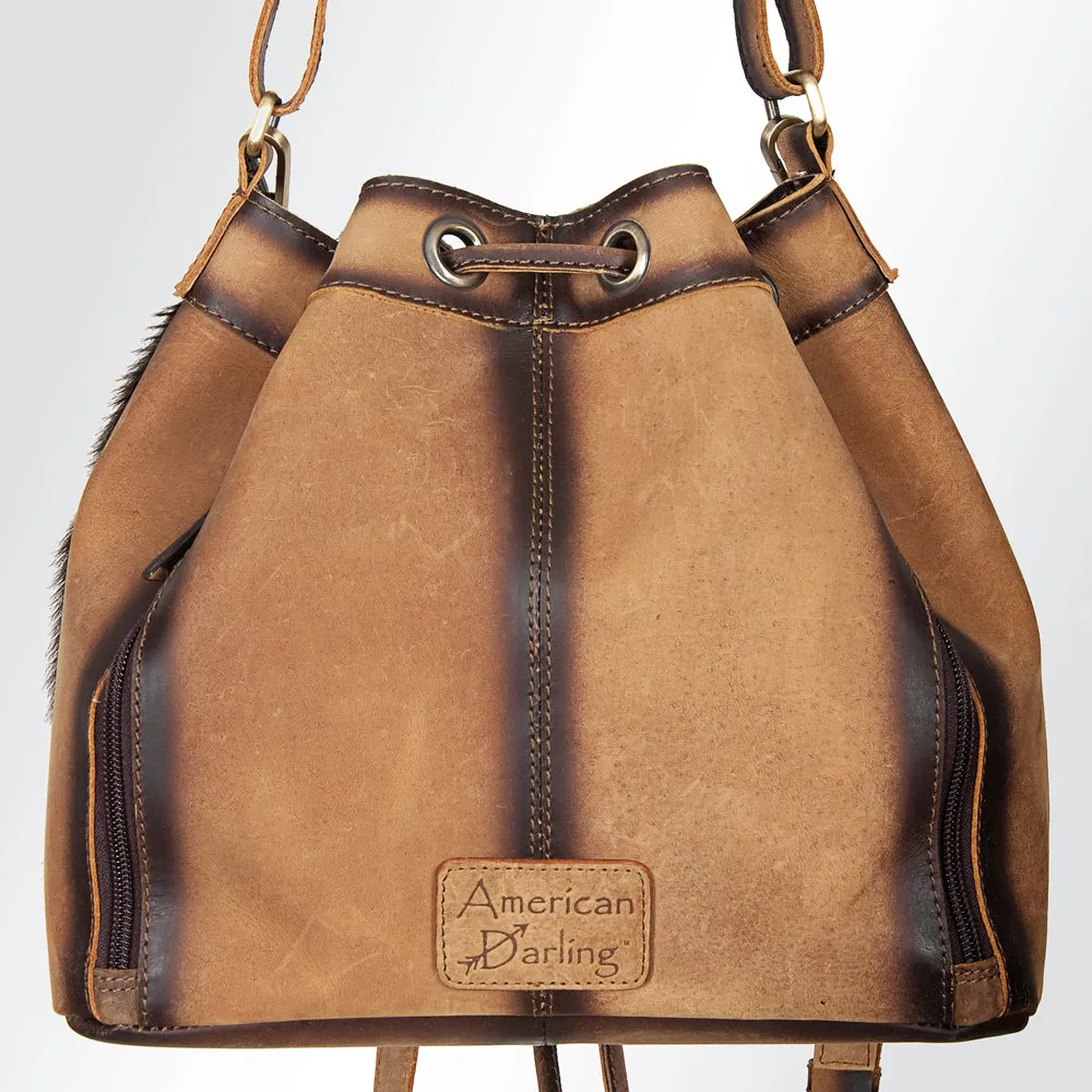 American Darling ADBGI125B Bucket Hair-On Genuine Leather Women Bag Western Handbag Purse