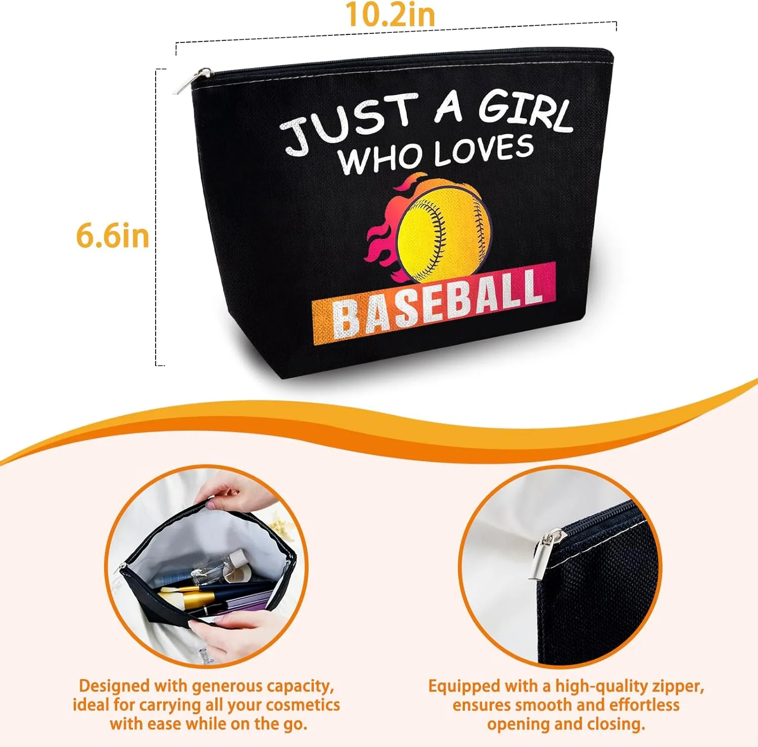 Baseball Gifts for Women Peace Love Baseball Makeup Bag Baseball Gift Bags Baseball Coach Gifts Baseball Party Favors Baseball Mom Accessories Baseball Bogg Makeup Bag for Baseball Lover