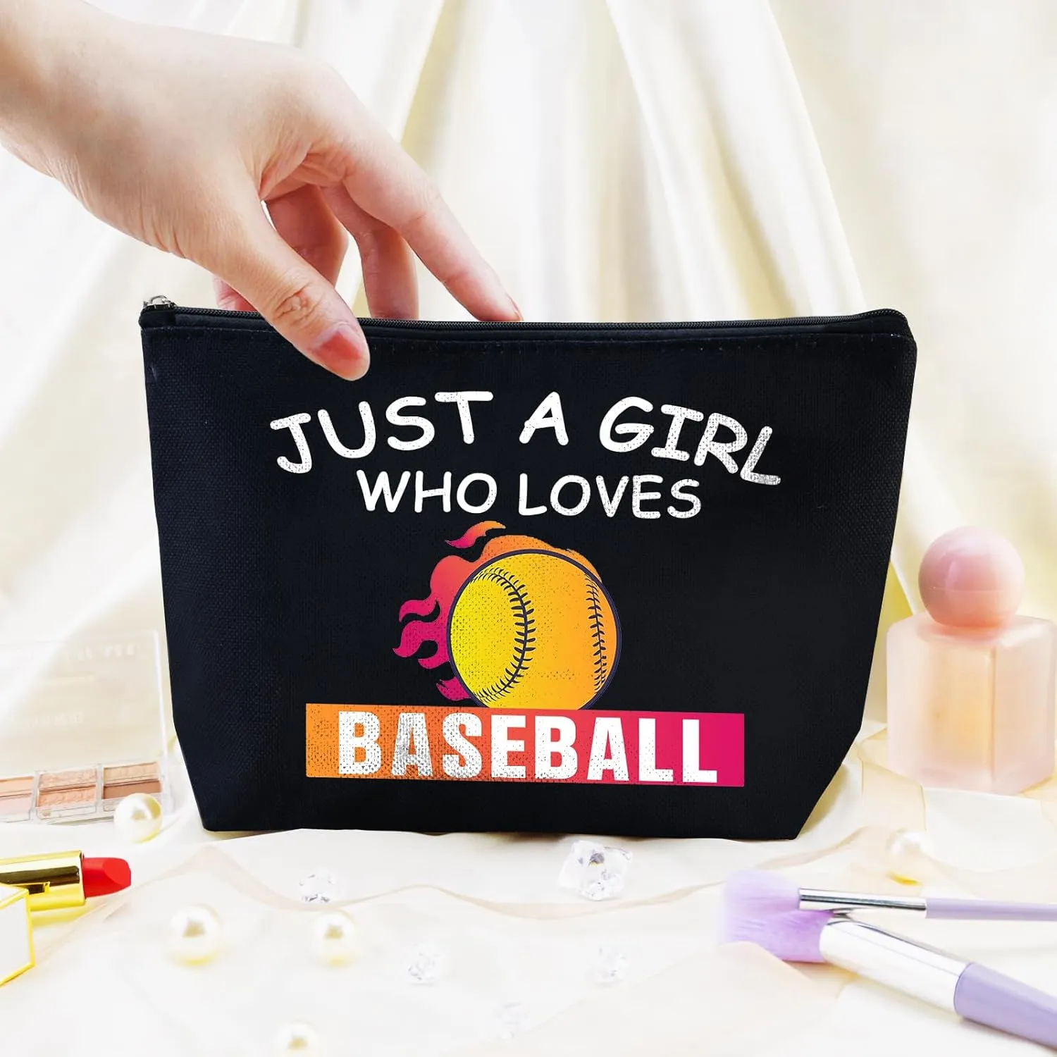 Baseball Gifts for Women Peace Love Baseball Makeup Bag Baseball Gift Bags Baseball Coach Gifts Baseball Party Favors Baseball Mom Accessories Baseball Bogg Makeup Bag for Baseball Lover