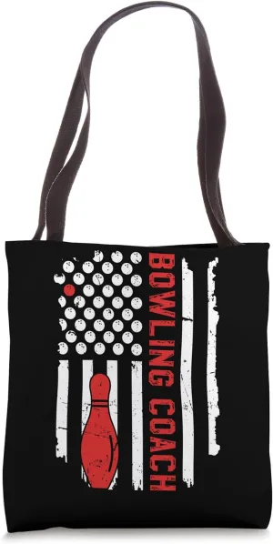 Bowling Coach US Flag Bowler Coach Bowling Player Coach Tote Bag