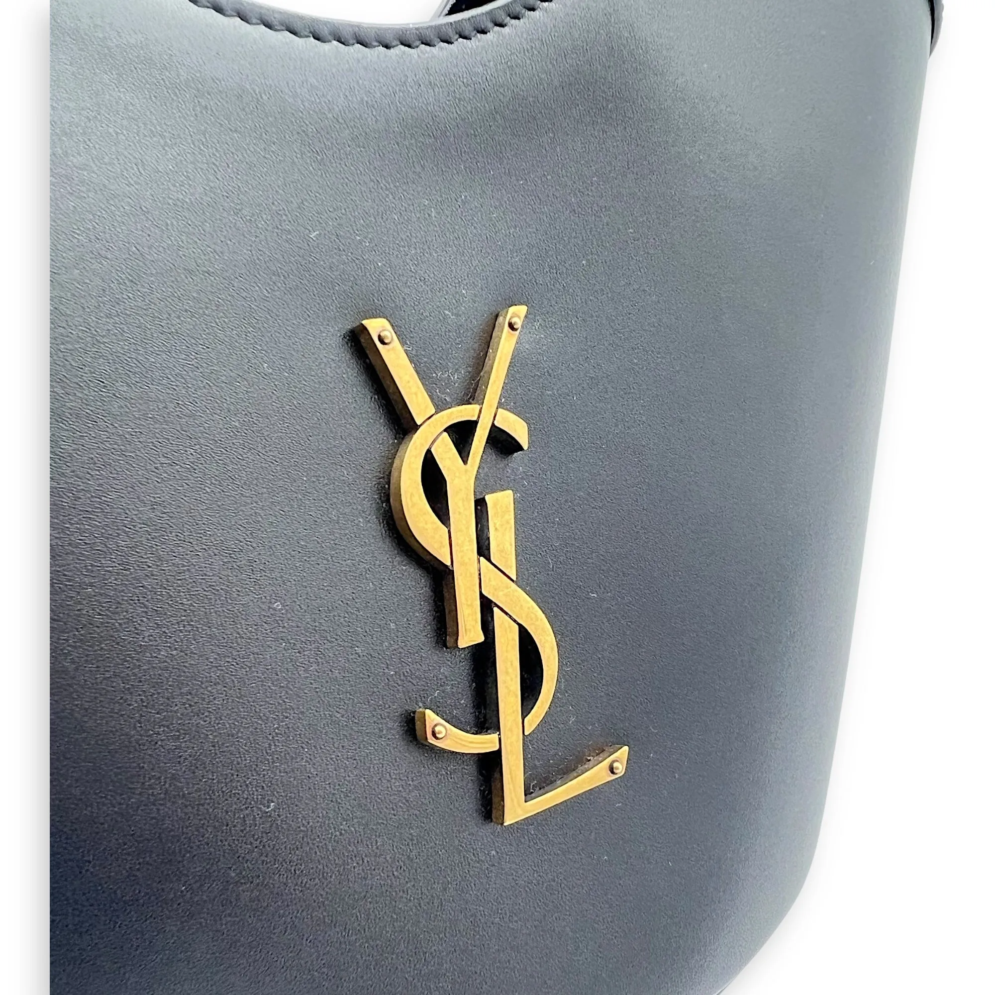 Celia Bucket Bag Black in Calfskin, Gold hardware