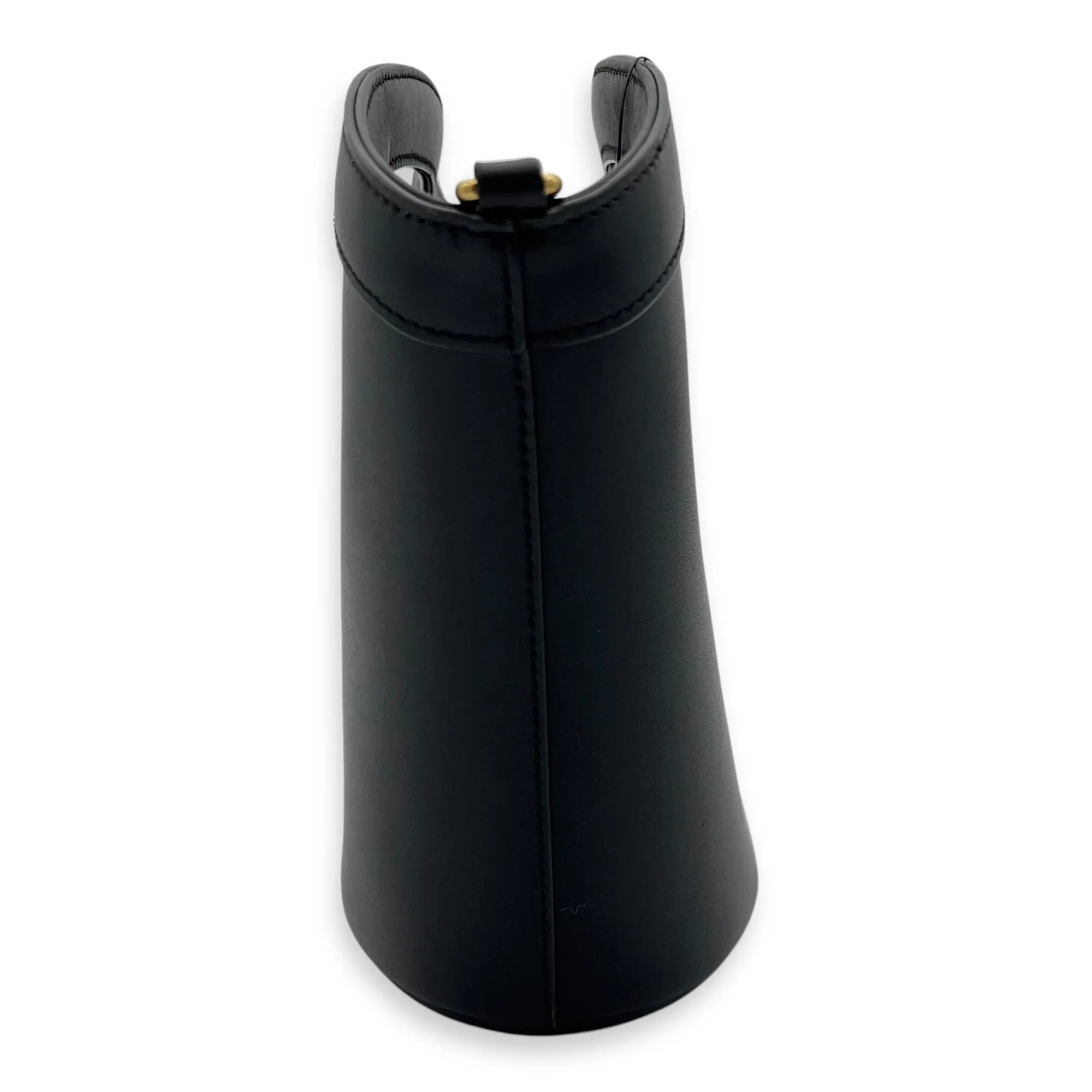 Celia Bucket Bag Black in Calfskin, Gold hardware