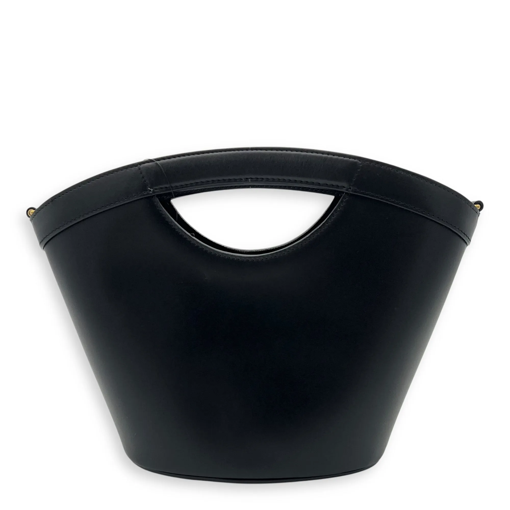 Celia Bucket Bag Black in Calfskin, Gold hardware