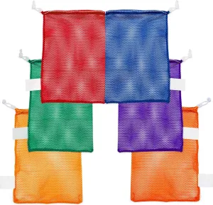 Champion Sports Mesh Equipment Bag  Heavy-Duty Nylon Drawstring Bag with Lock & ID Tag, Breathable Storage Sack for Balls, Swim Gear, Laundry & Toys, Multiple Sizes & Colors