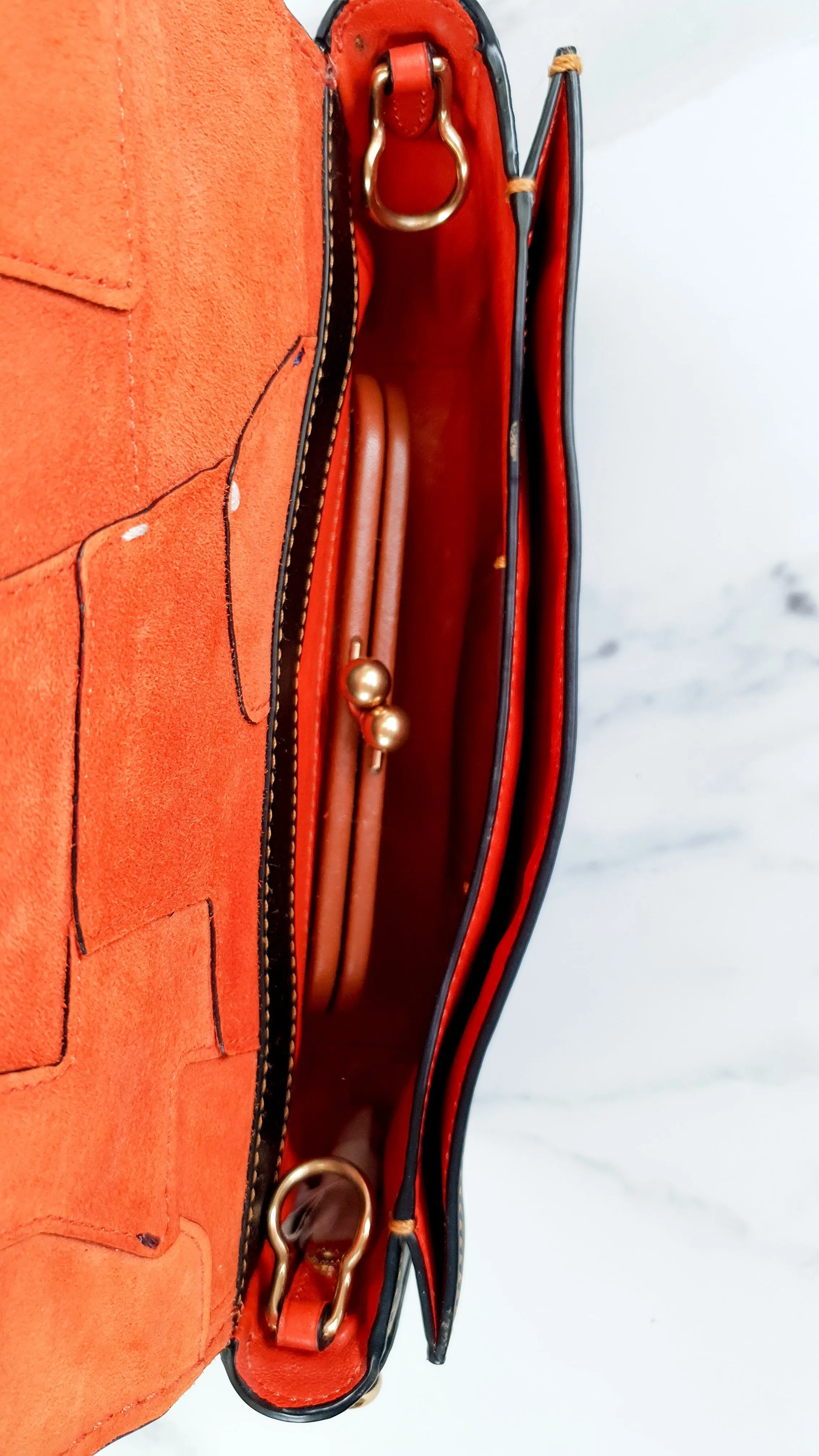 Coach 1941 Dinky Crossbody Bag With Patchwork Leather & Suede in Black, Orange, Blue & Chalk - Coach 38179