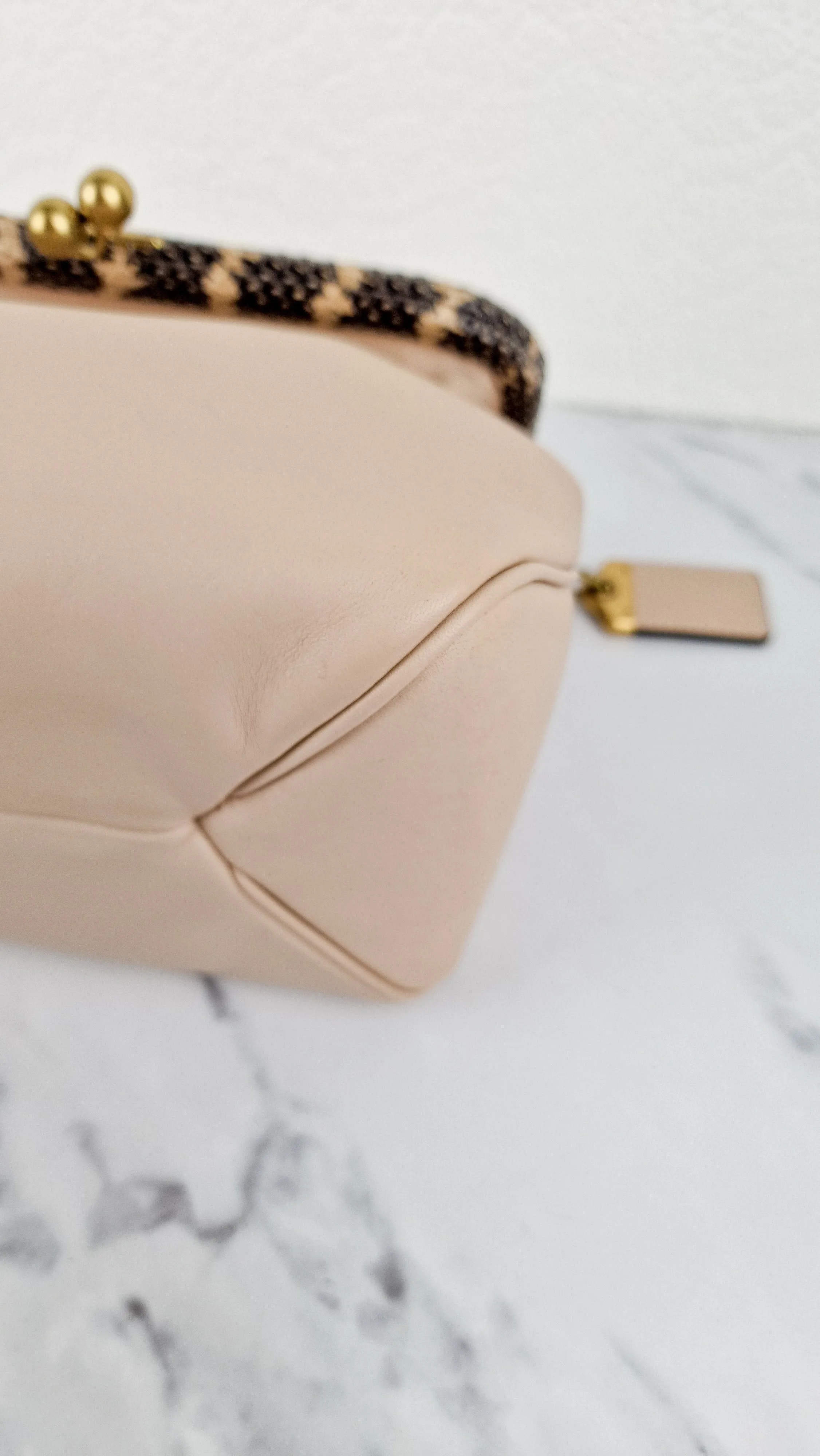 Coach 1941 Rider Bag 24 Crossbody Snakeskin in Beige Sand Cream Smooth Leather - Coach 75501