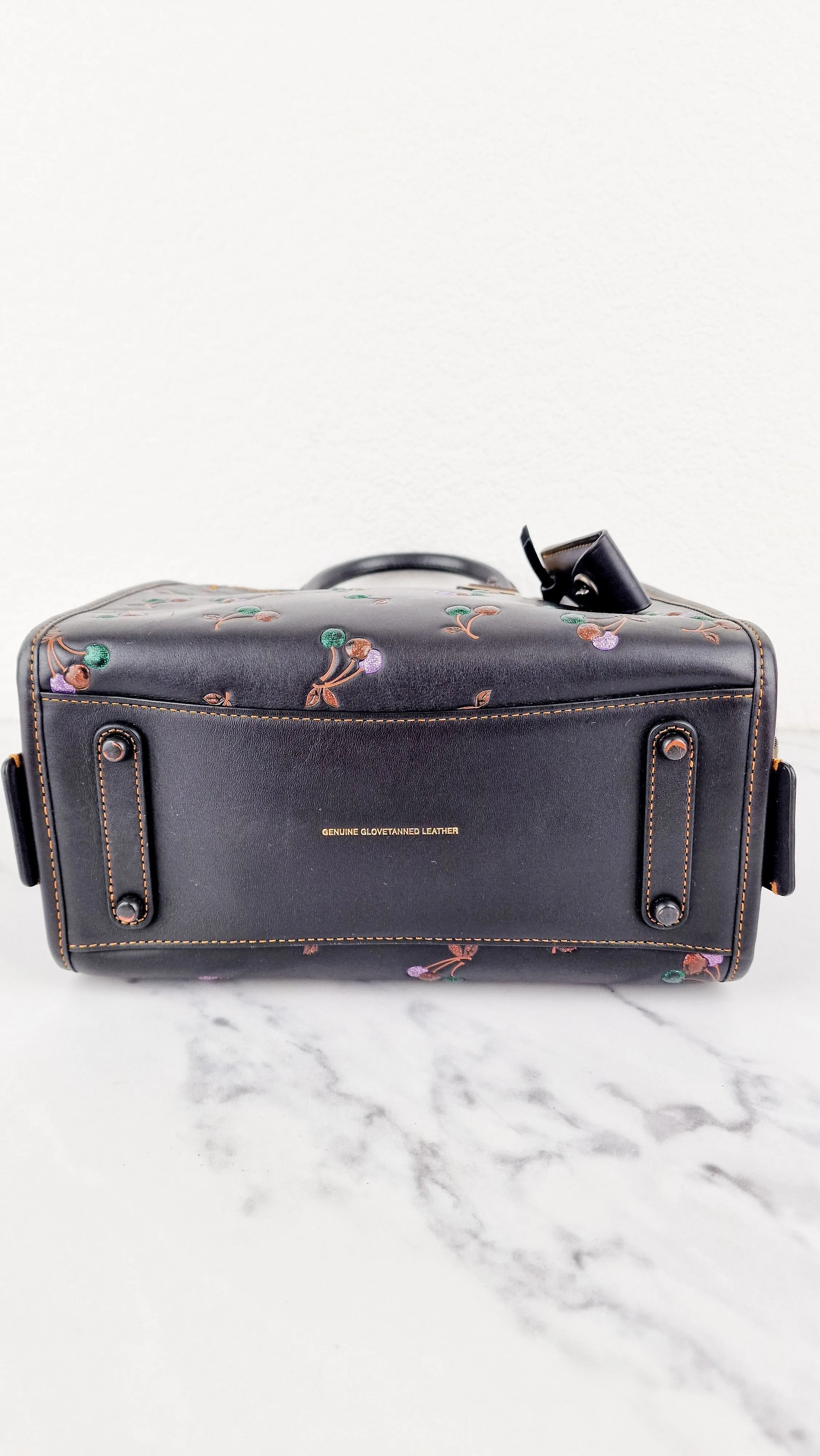 Coach 1941 Rogue 25 in Black with Cherries Cherry Bag - Shoulder Bag Handbag in Smooth Leather - Coach 21636