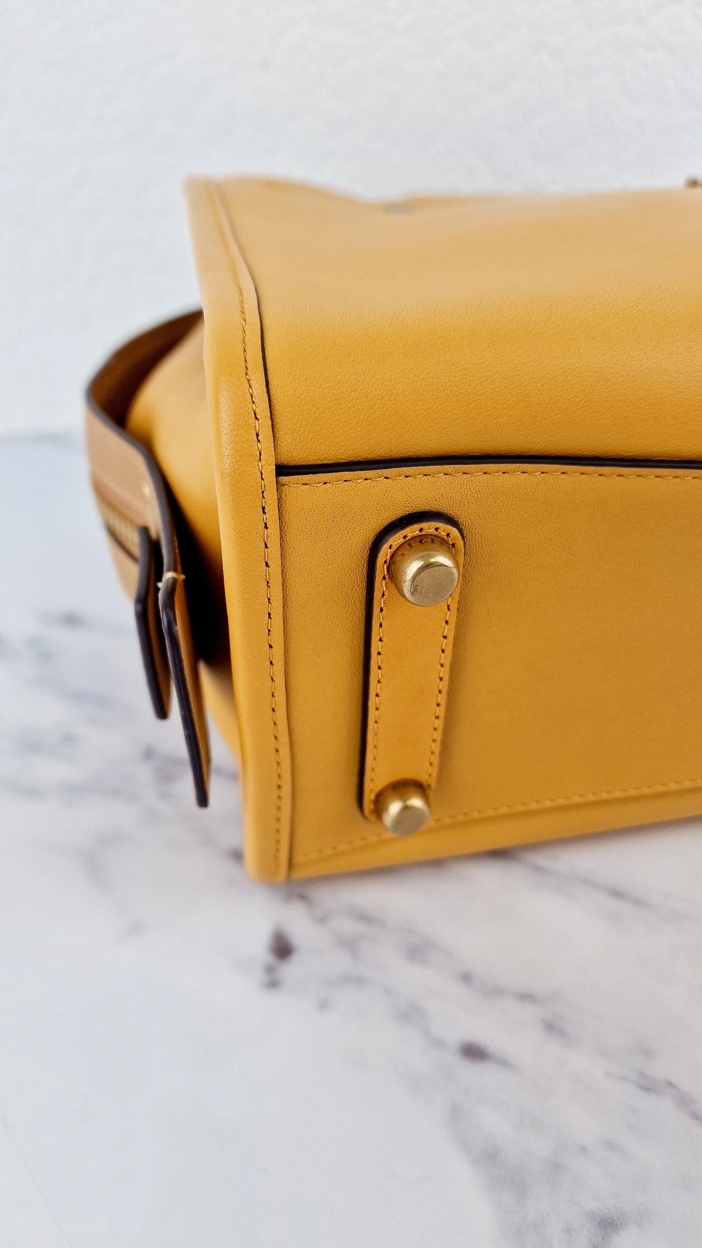 Coach 1941 Rogue 25 in Buttercup Yellow With Recycled Handles Leather Satchel - Coach C7619