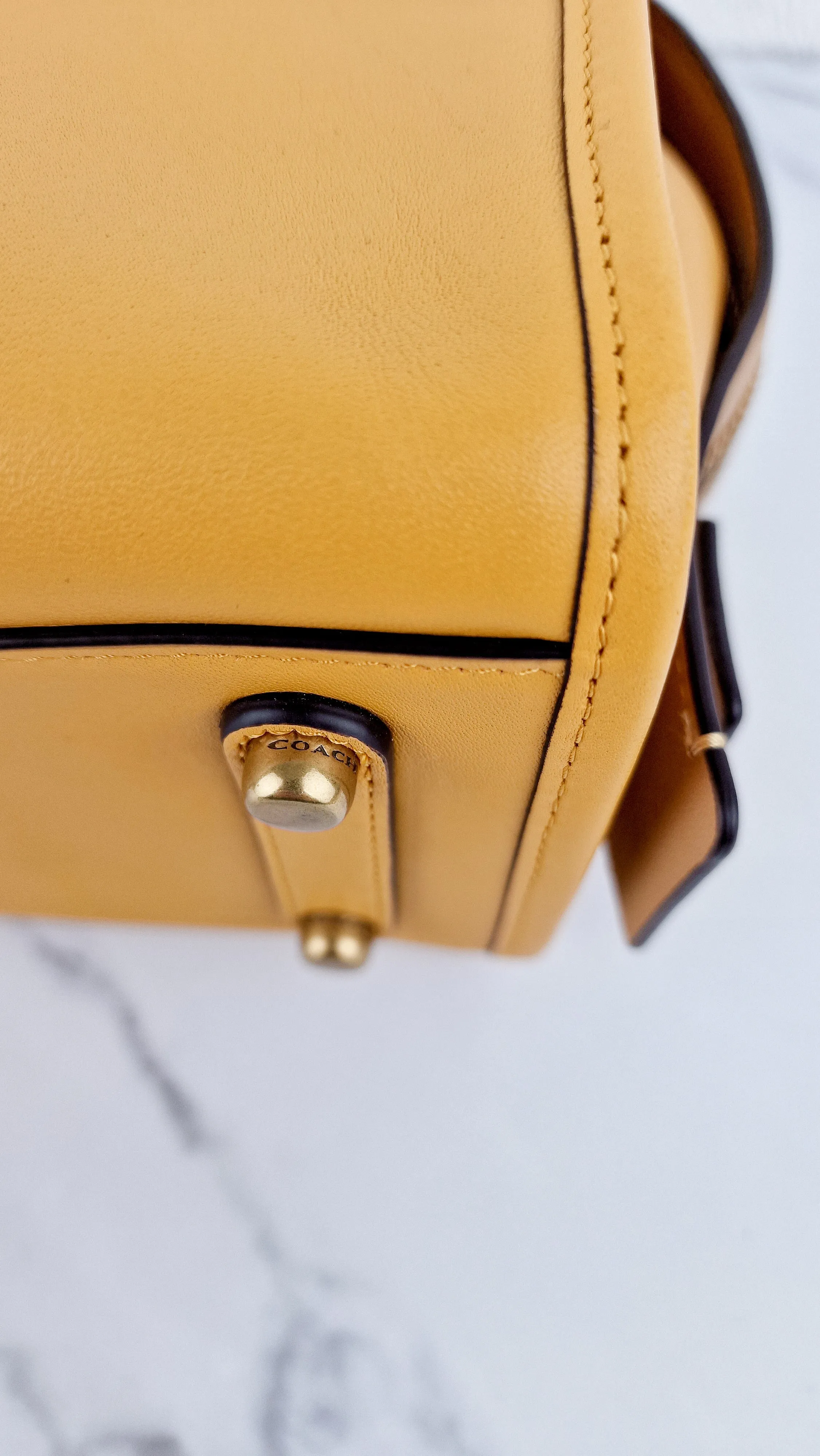 Coach 1941 Rogue 25 in Buttercup Yellow With Recycled Handles Leather Satchel - Coach C7619