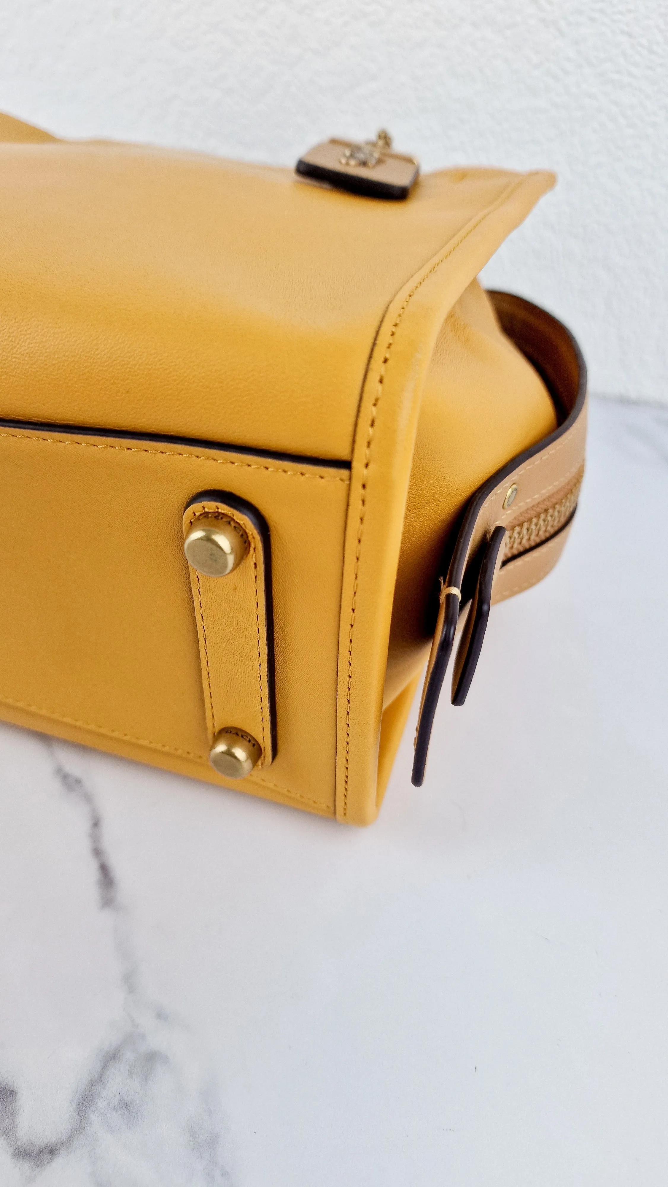 Coach 1941 Rogue 25 in Buttercup Yellow With Recycled Handles Leather Satchel - Coach C7619