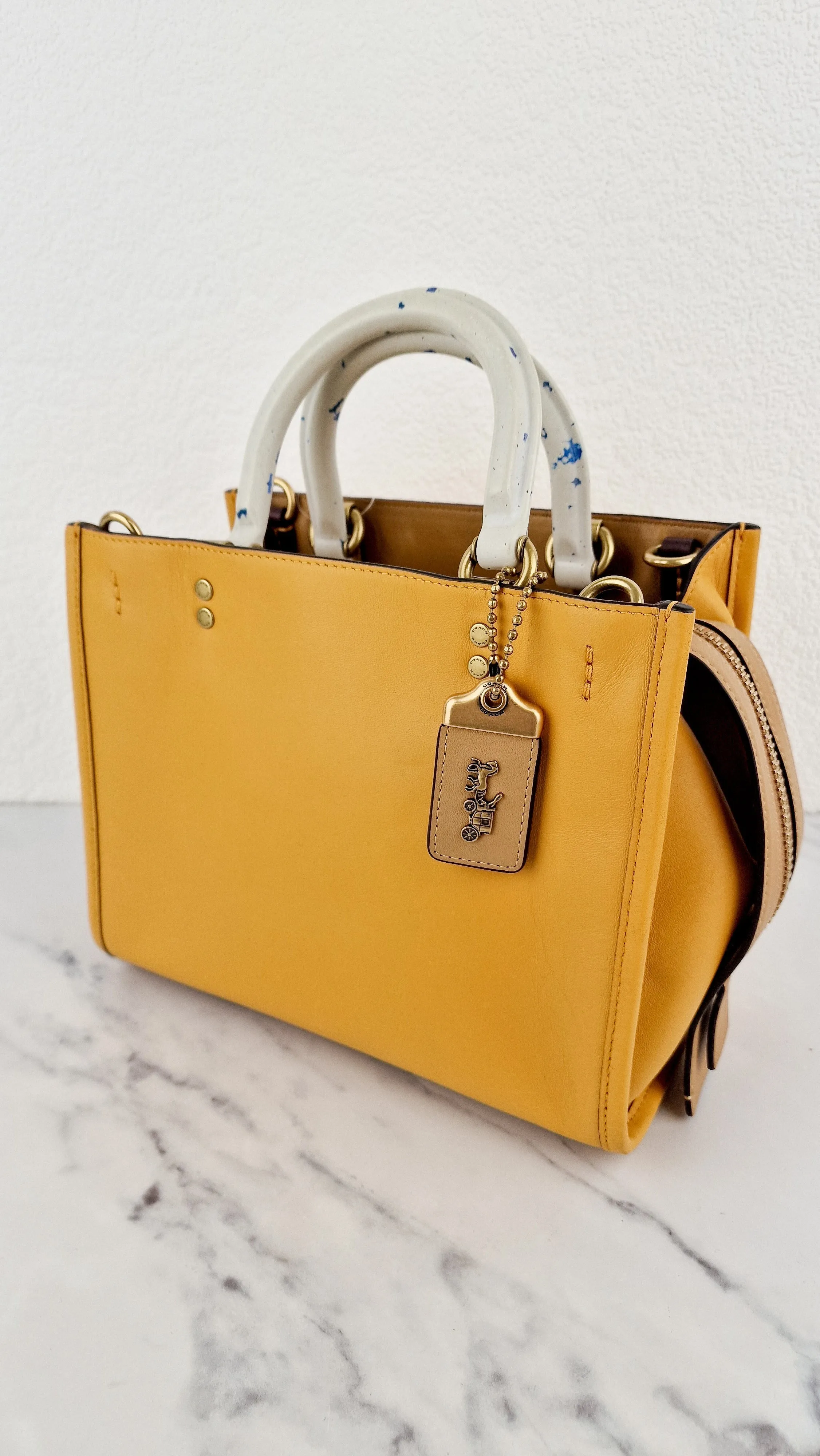 Coach 1941 Rogue 25 in Buttercup Yellow With Recycled Handles Leather Satchel - Coach C7619
