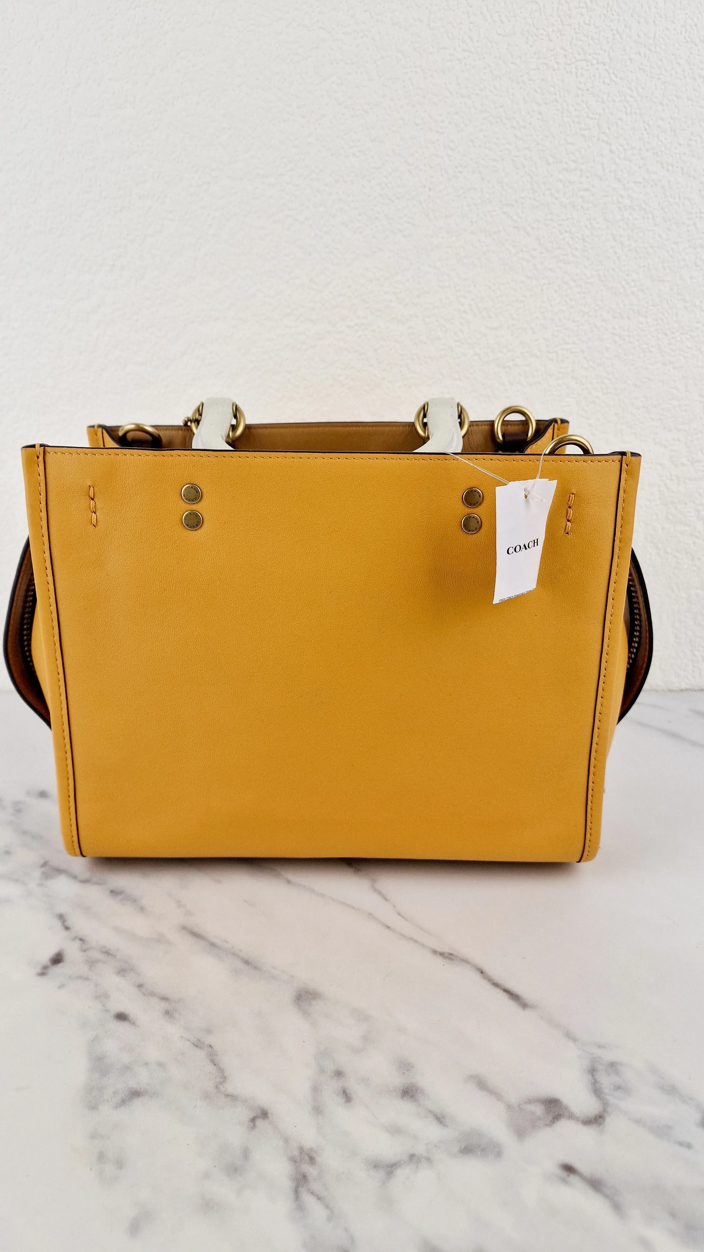 Coach 1941 Rogue 25 in Buttercup Yellow With Recycled Handles Leather Satchel - Coach C7619
