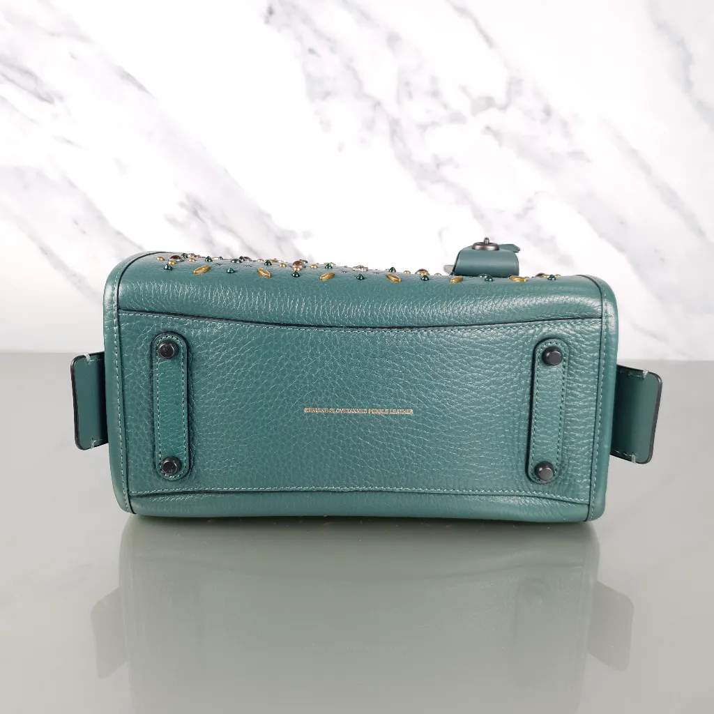 Coach 1941 Rogue 25 in Dark Turquoise With Prairie Rivets Satchel 21590