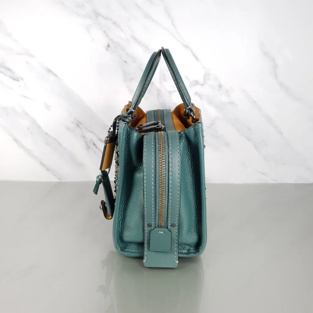 Coach 1941 Rogue 25 in Dark Turquoise With Prairie Rivets Satchel 21590