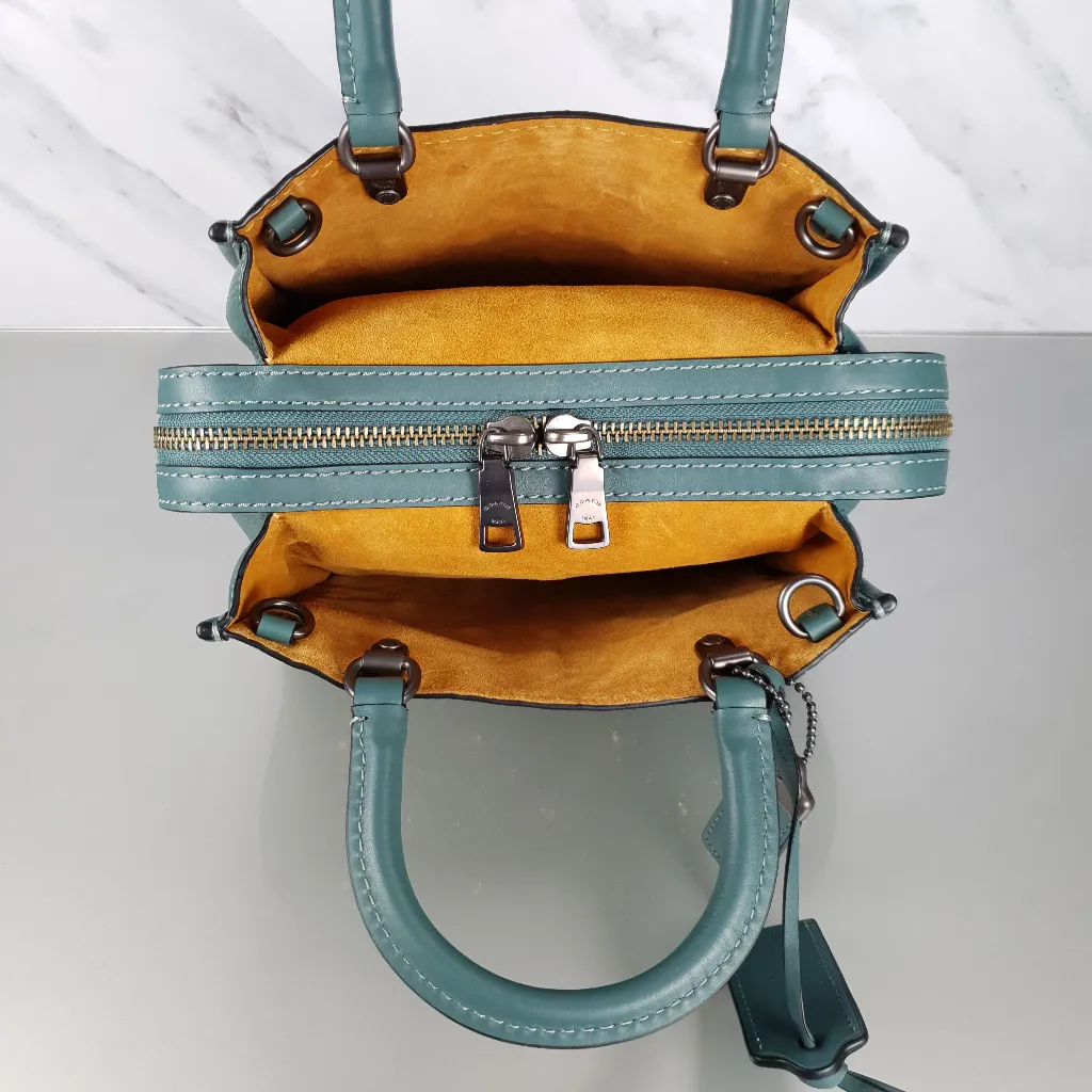 Coach 1941 Rogue 25 in Dark Turquoise With Prairie Rivets Satchel 21590