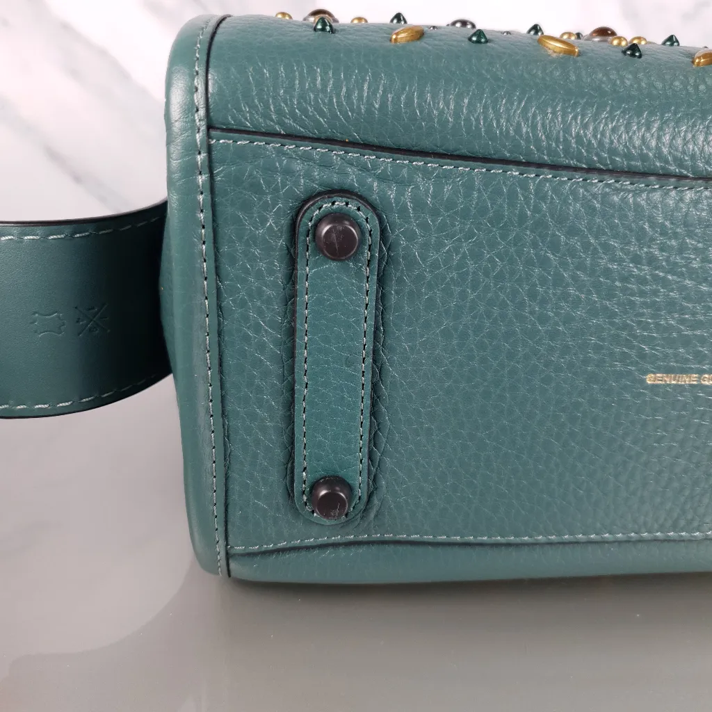 Coach 1941 Rogue 25 in Dark Turquoise With Prairie Rivets Satchel 21590