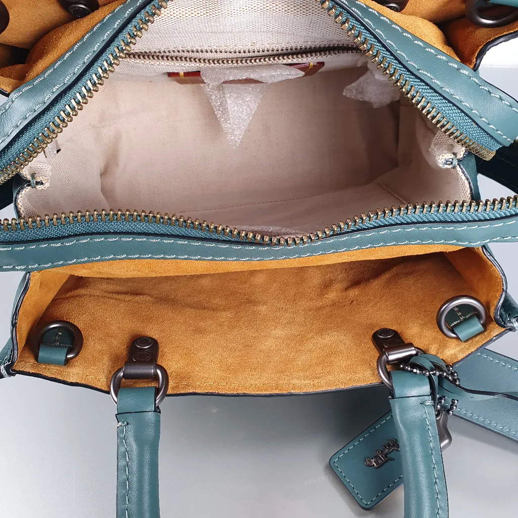 Coach 1941 Rogue 25 in Dark Turquoise With Prairie Rivets Satchel 21590