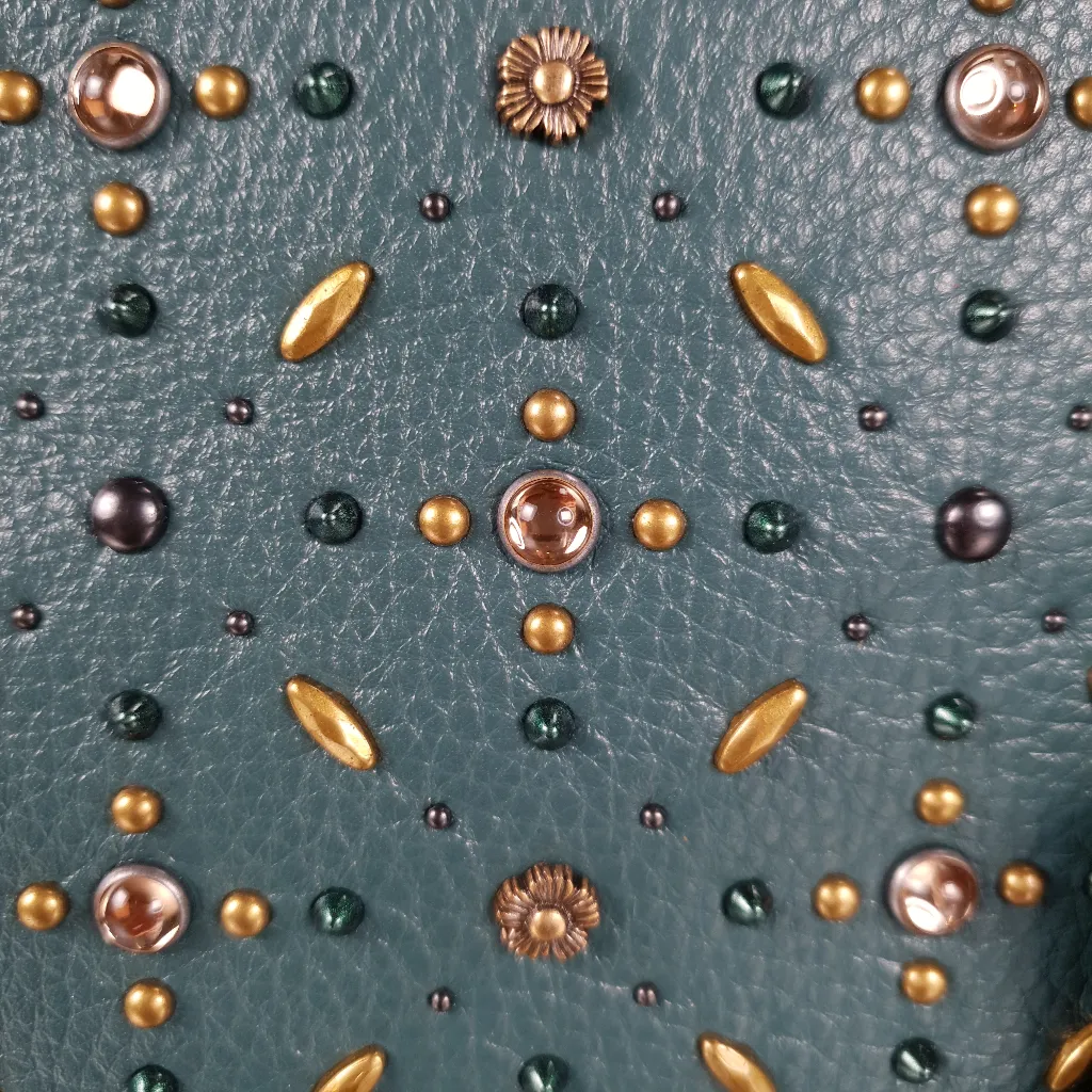 Coach 1941 Rogue 25 in Dark Turquoise With Prairie Rivets Satchel 21590