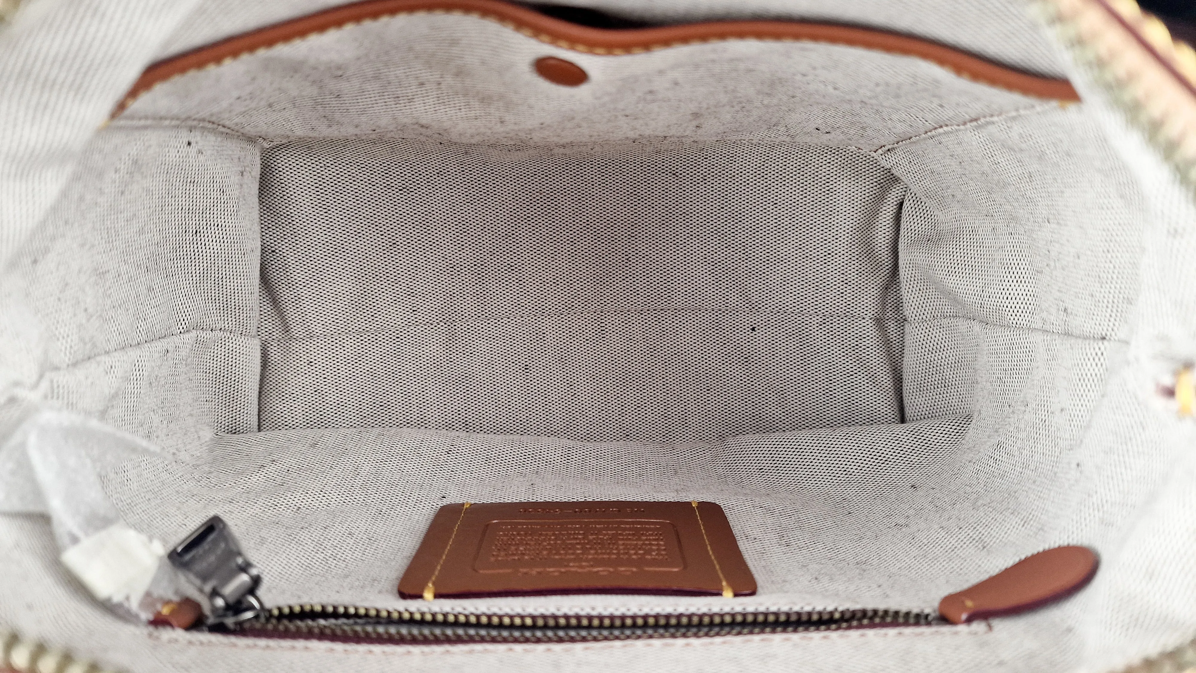 Coach 1941 Rogue 25 Light Saddle Brown Leather & Burgundy Suede Handbag - Coach 54536