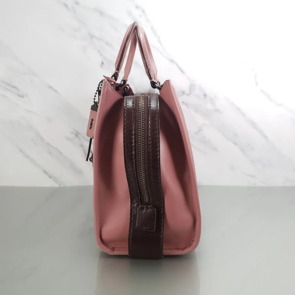 Coach 1941 Rogue 31 Dusty Rose Pink With Quilting & Rivets Ombre Chevrons Bag