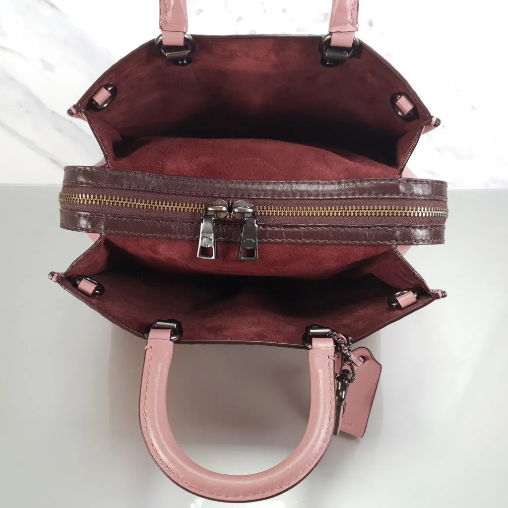 Coach 1941 Rogue 31 Dusty Rose Pink With Quilting & Rivets Ombre Chevrons Bag