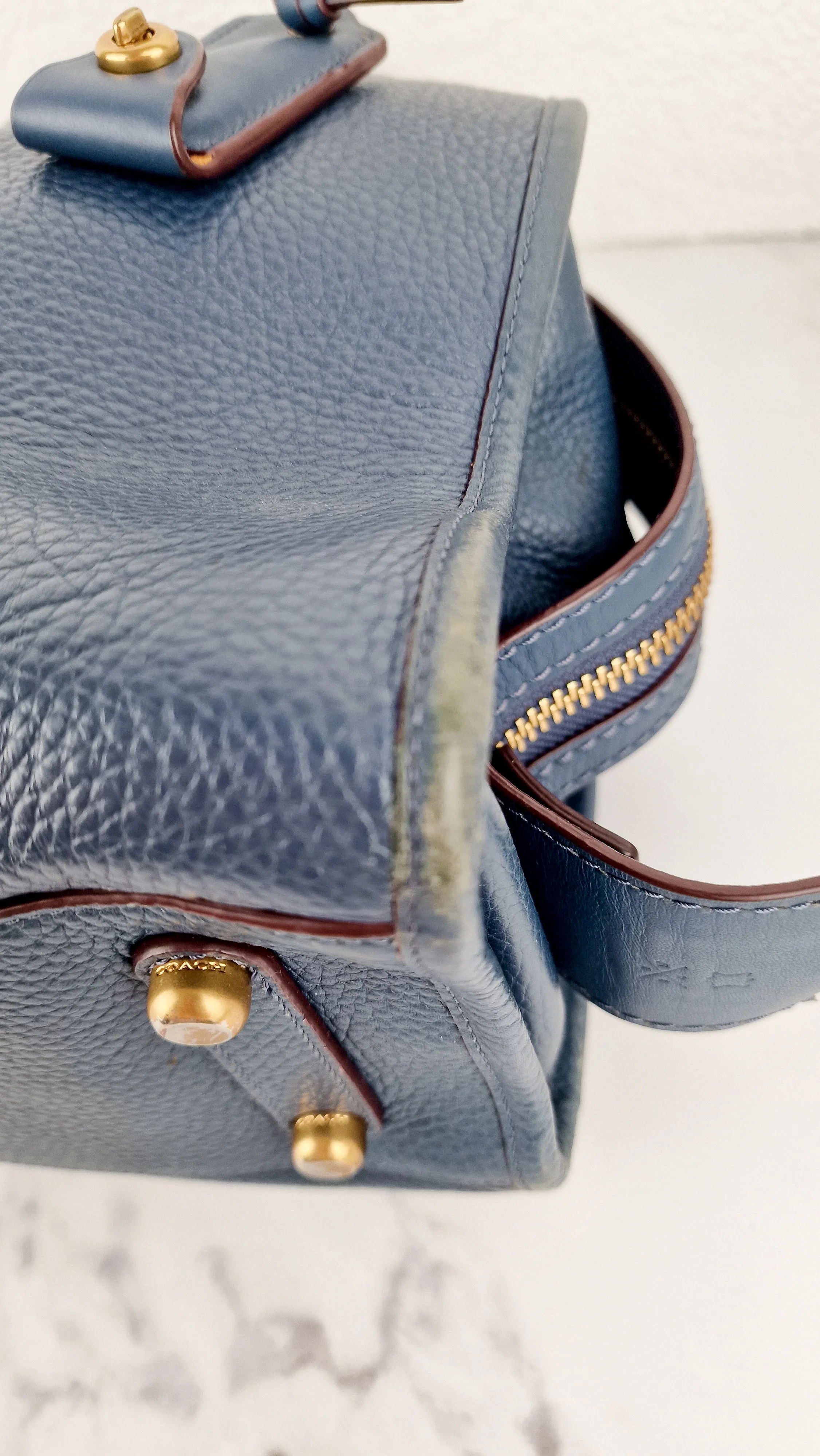 Coach 1941 Rogue 31 in Dark Denim Blue Shoulder Bag Satchel Handbag Coach 38124
