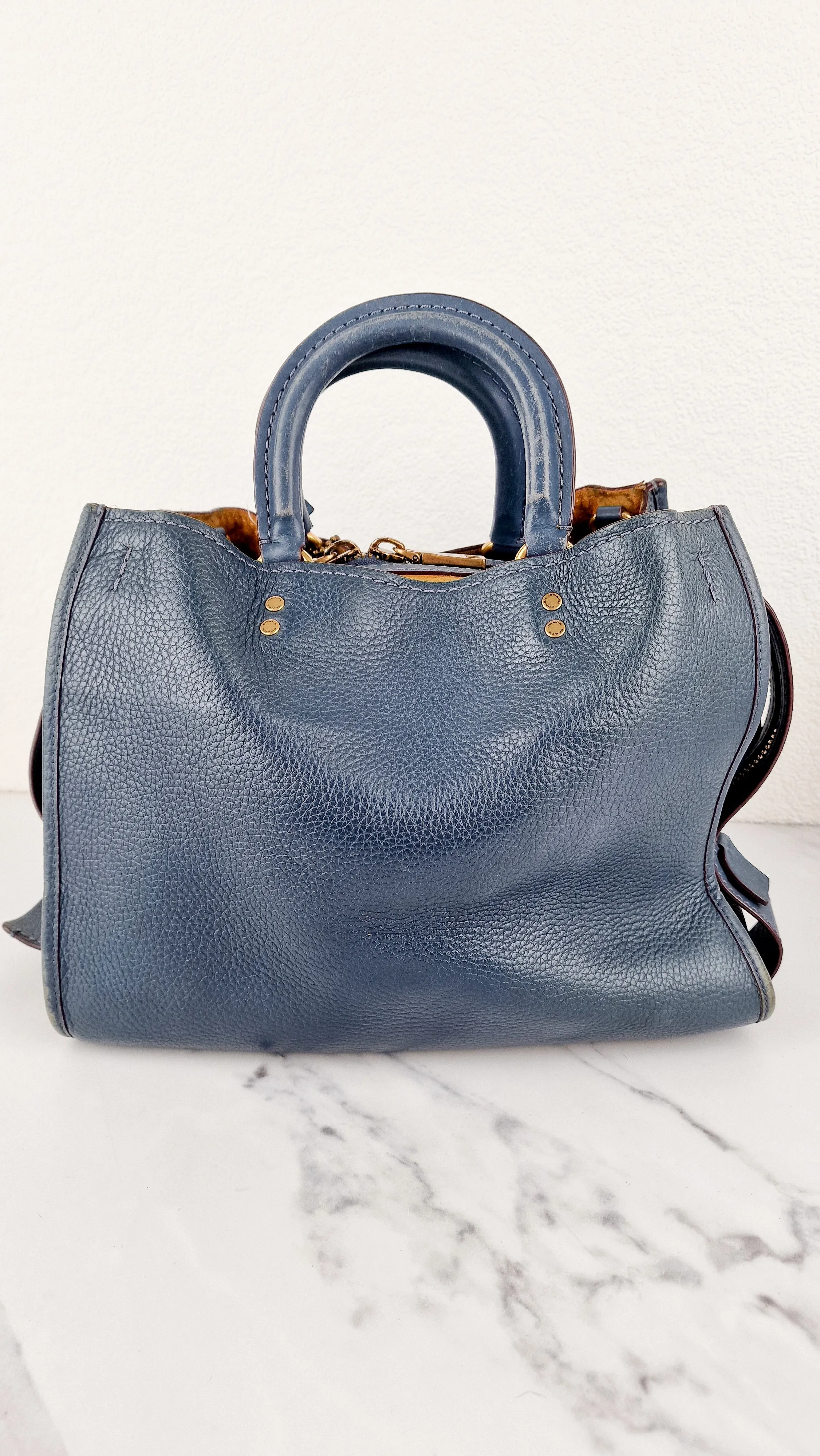 Coach 1941 Rogue 31 in Dark Denim Blue Shoulder Bag Satchel Handbag Coach 38124