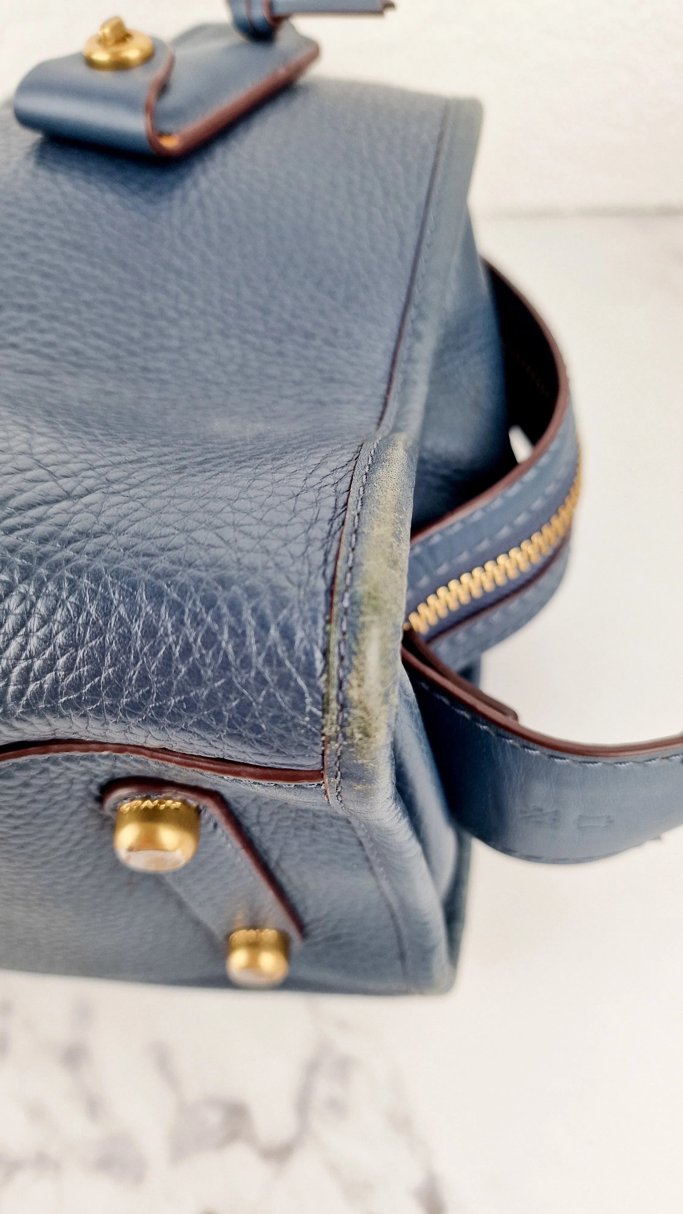Coach 1941 Rogue 31 in Dark Denim Blue Shoulder Bag Satchel Handbag Coach 38124
