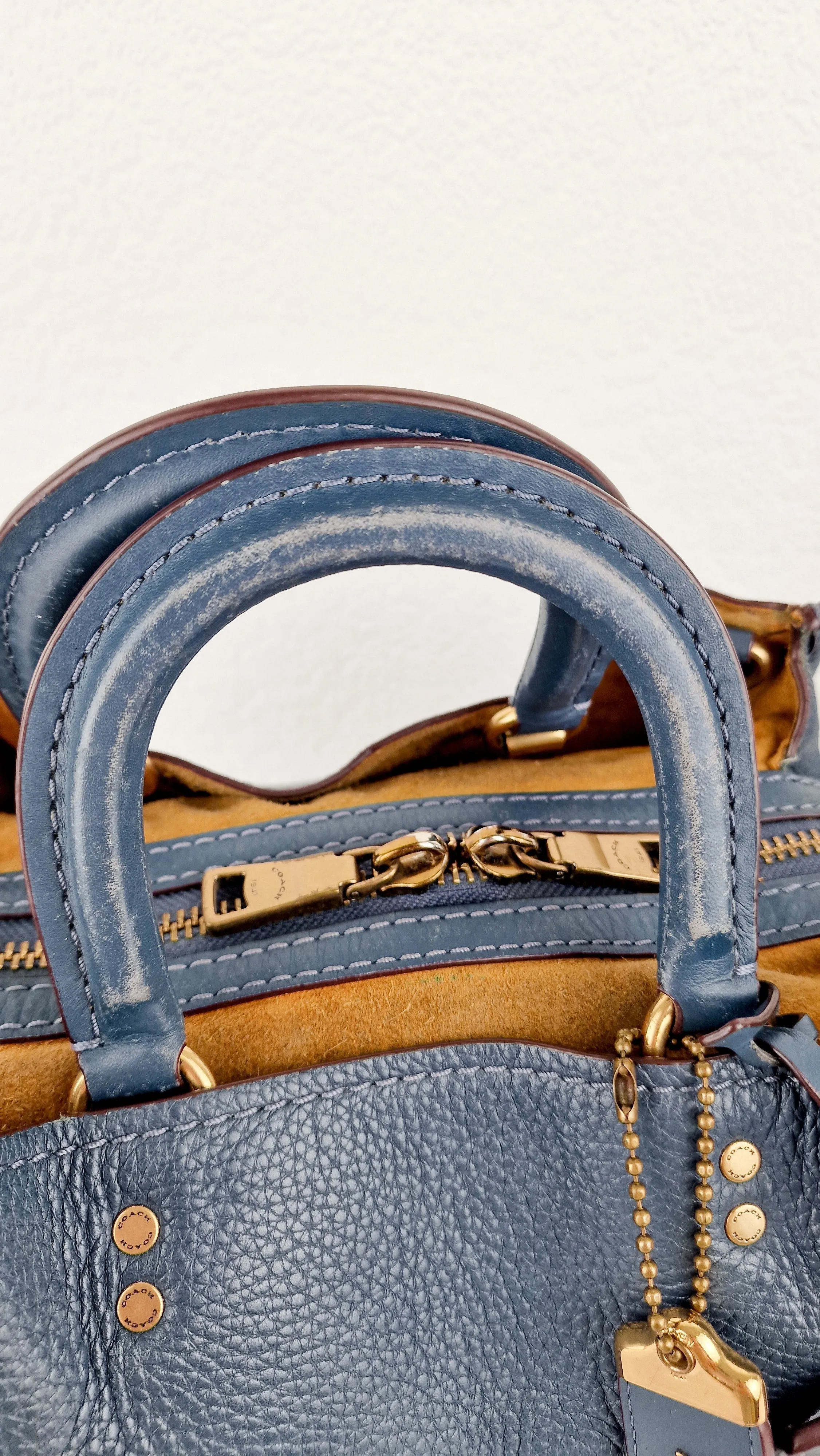 Coach 1941 Rogue 31 in Dark Denim Blue Shoulder Bag Satchel Handbag Coach 38124
