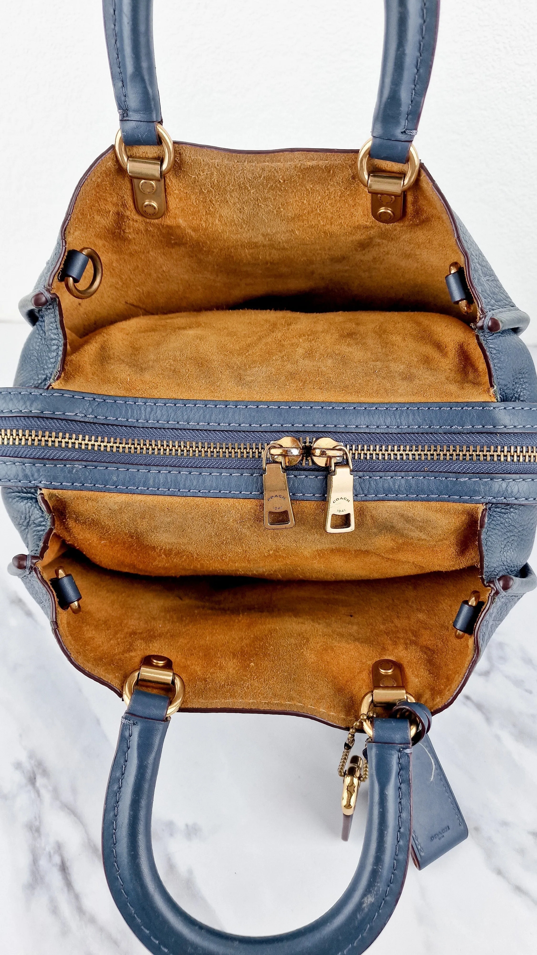 Coach 1941 Rogue 31 in Dark Denim Blue Shoulder Bag Satchel Handbag Coach 38124