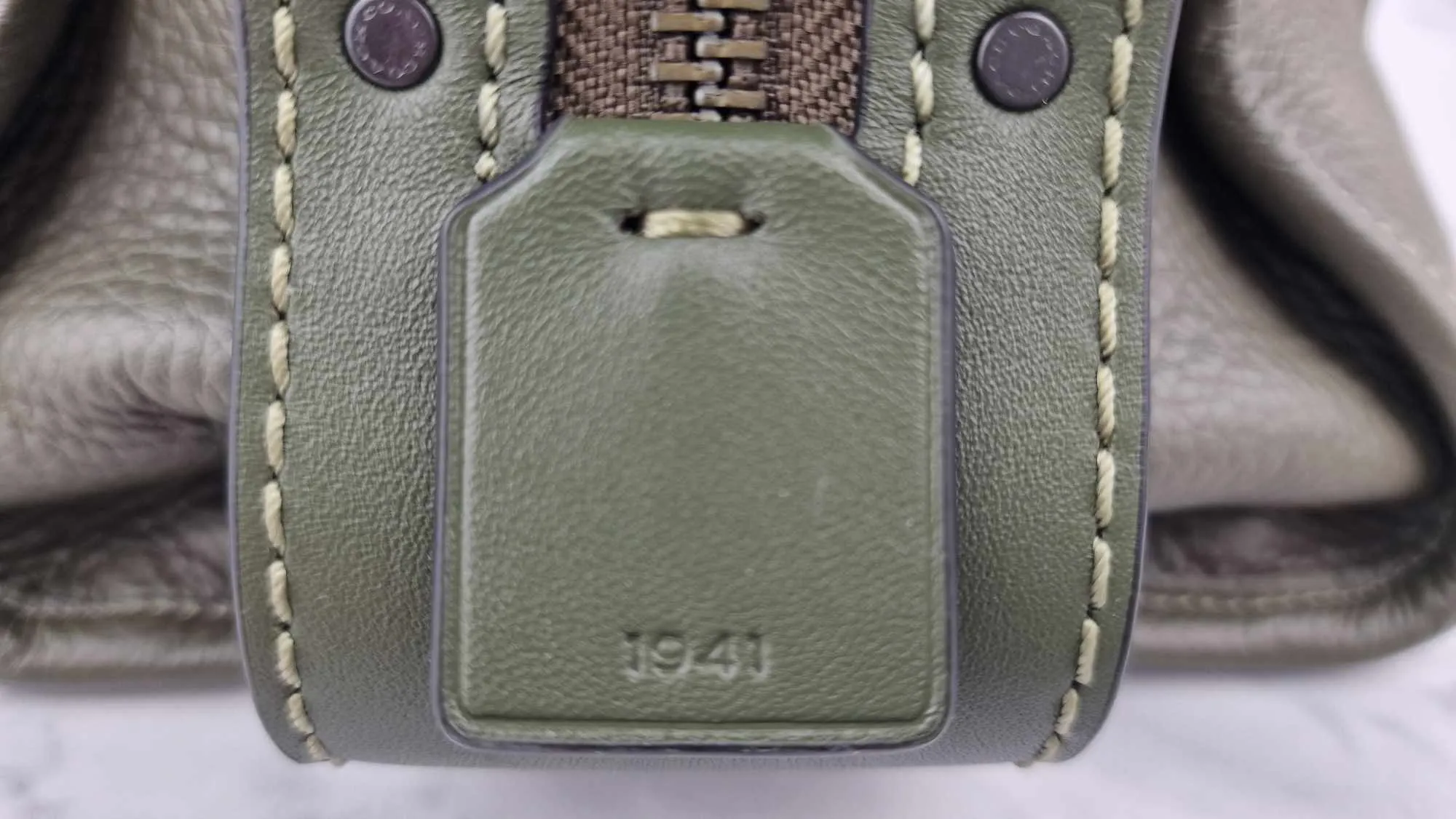 Coach 1941 Rogue 36 in Army Green Olive with Genuine Snakeskin Handles - Shoulder Bag Handbag - Coach 58965