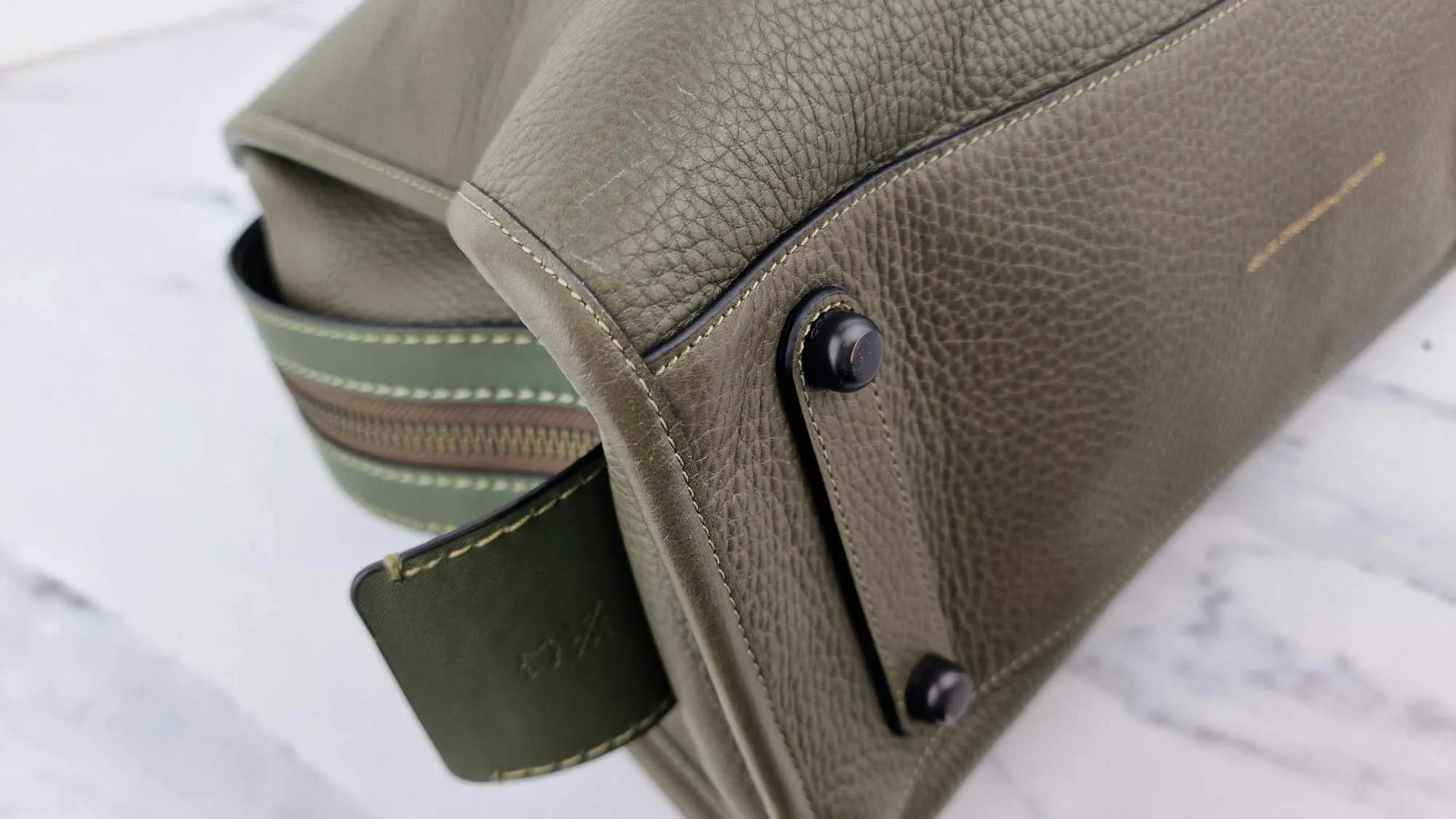 Coach 1941 Rogue 36 in Army Green Olive with Genuine Snakeskin Handles - Shoulder Bag Handbag - Coach 58965