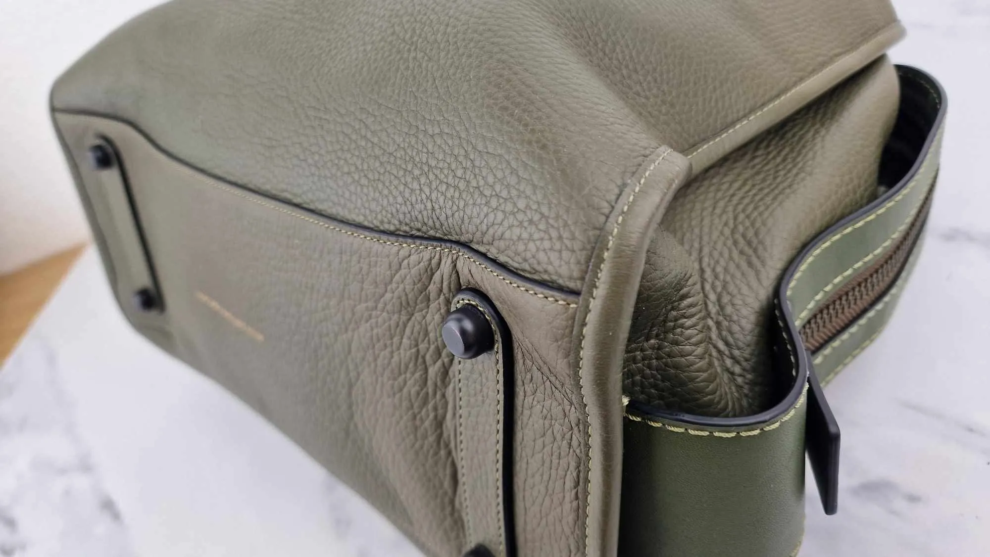 Coach 1941 Rogue 36 in Army Green Olive with Genuine Snakeskin Handles - Shoulder Bag Handbag - Coach 58965