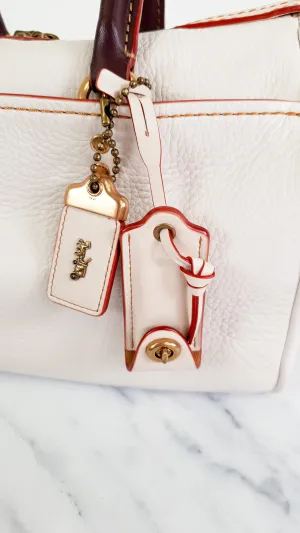 Coach 1941 Rogue Satchel 31 in Chalk with Honey Suede - Barrel Bag Coach 86857