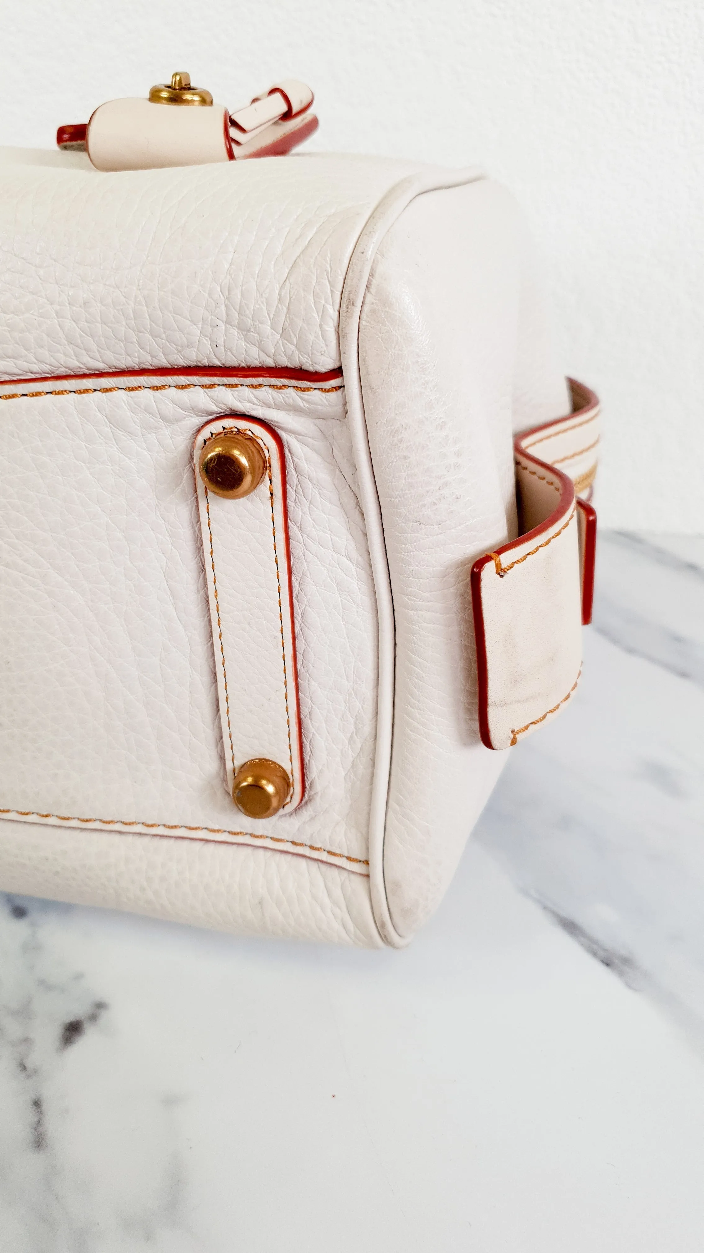 Coach 1941 Rogue Satchel 31 in Chalk with Honey Suede - Barrel Bag Coach 86857