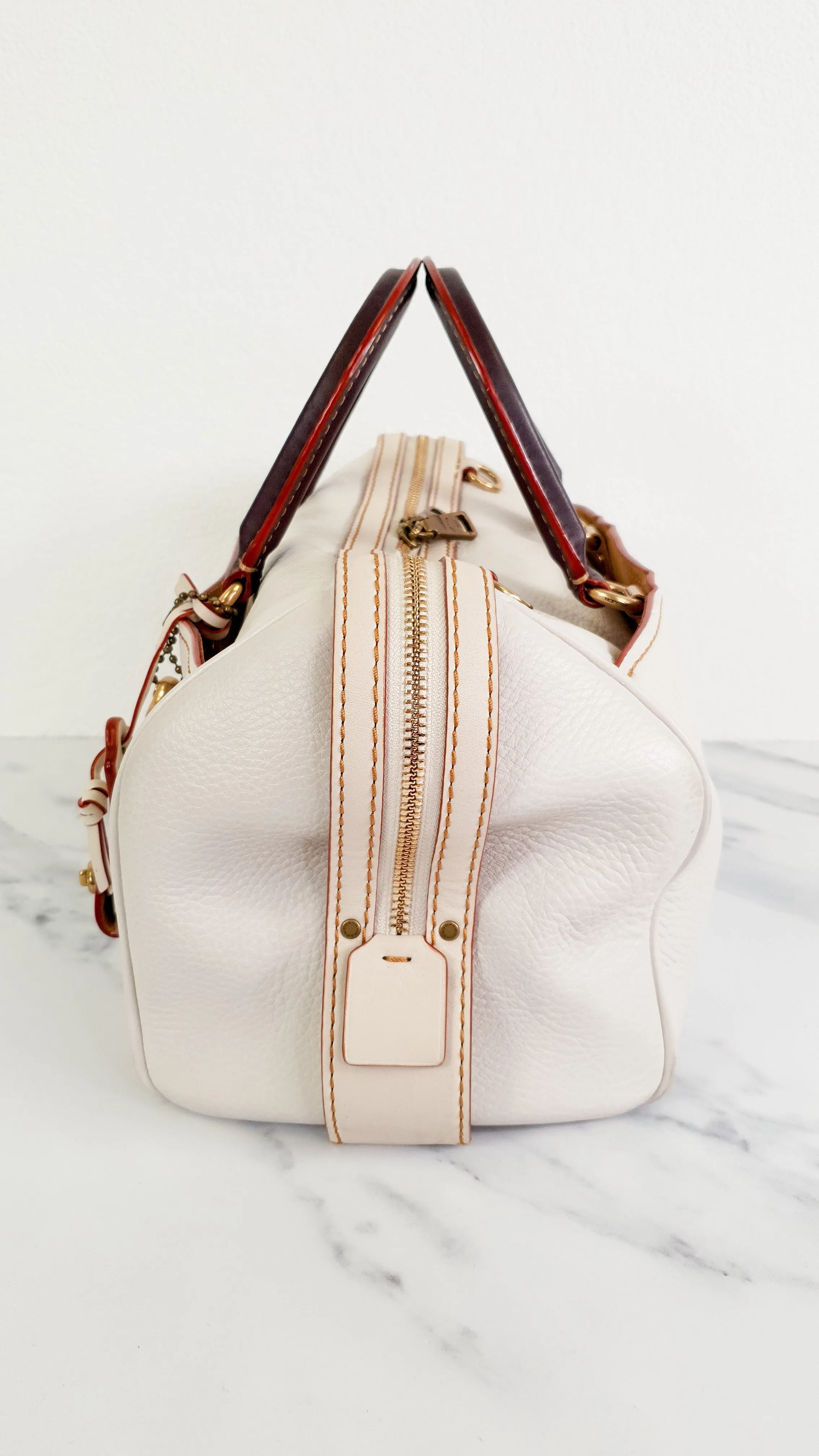 Coach 1941 Rogue Satchel 31 in Chalk with Honey Suede - Barrel Bag Coach 86857