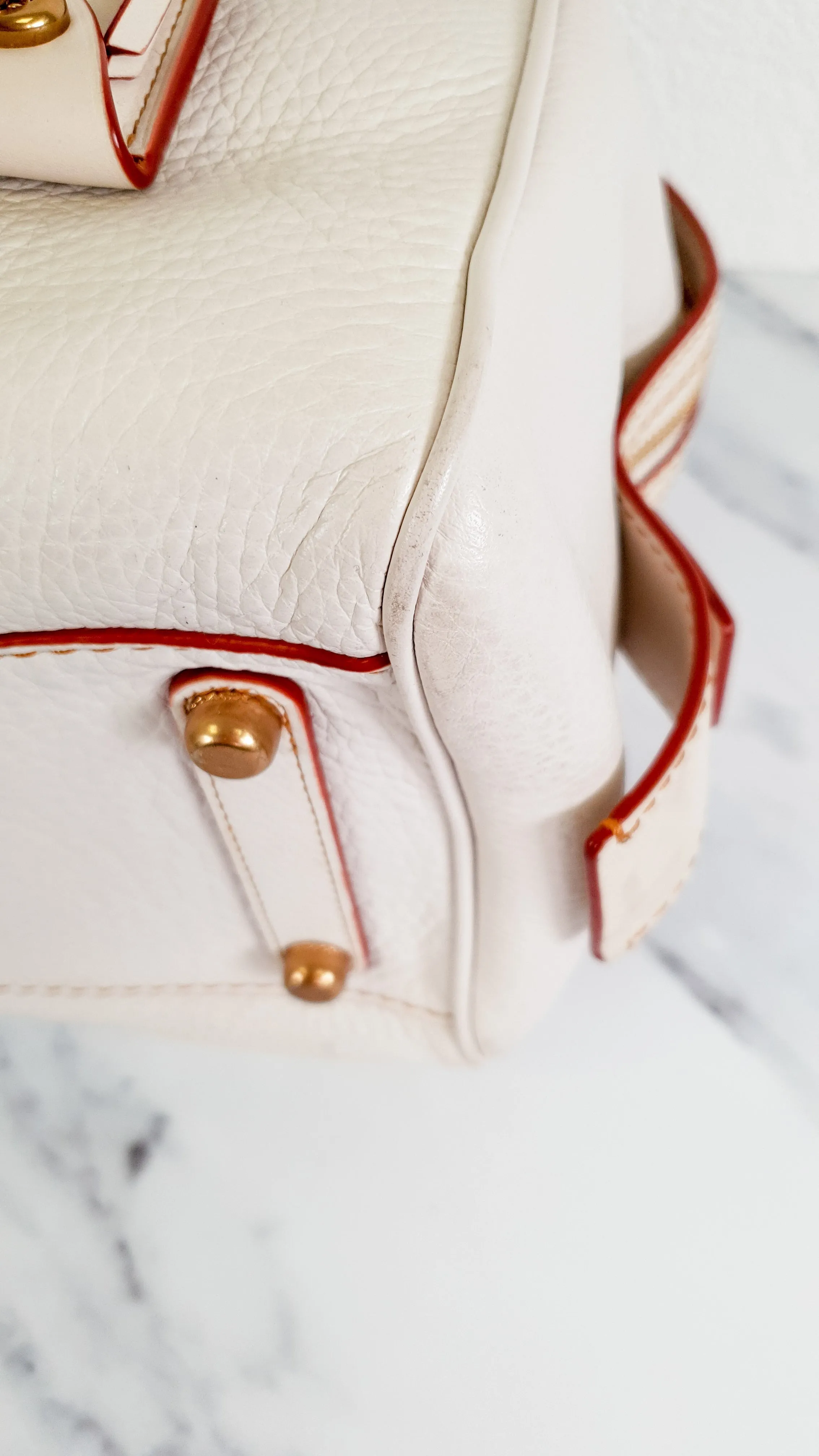 Coach 1941 Rogue Satchel 31 in Chalk with Honey Suede - Barrel Bag Coach 86857