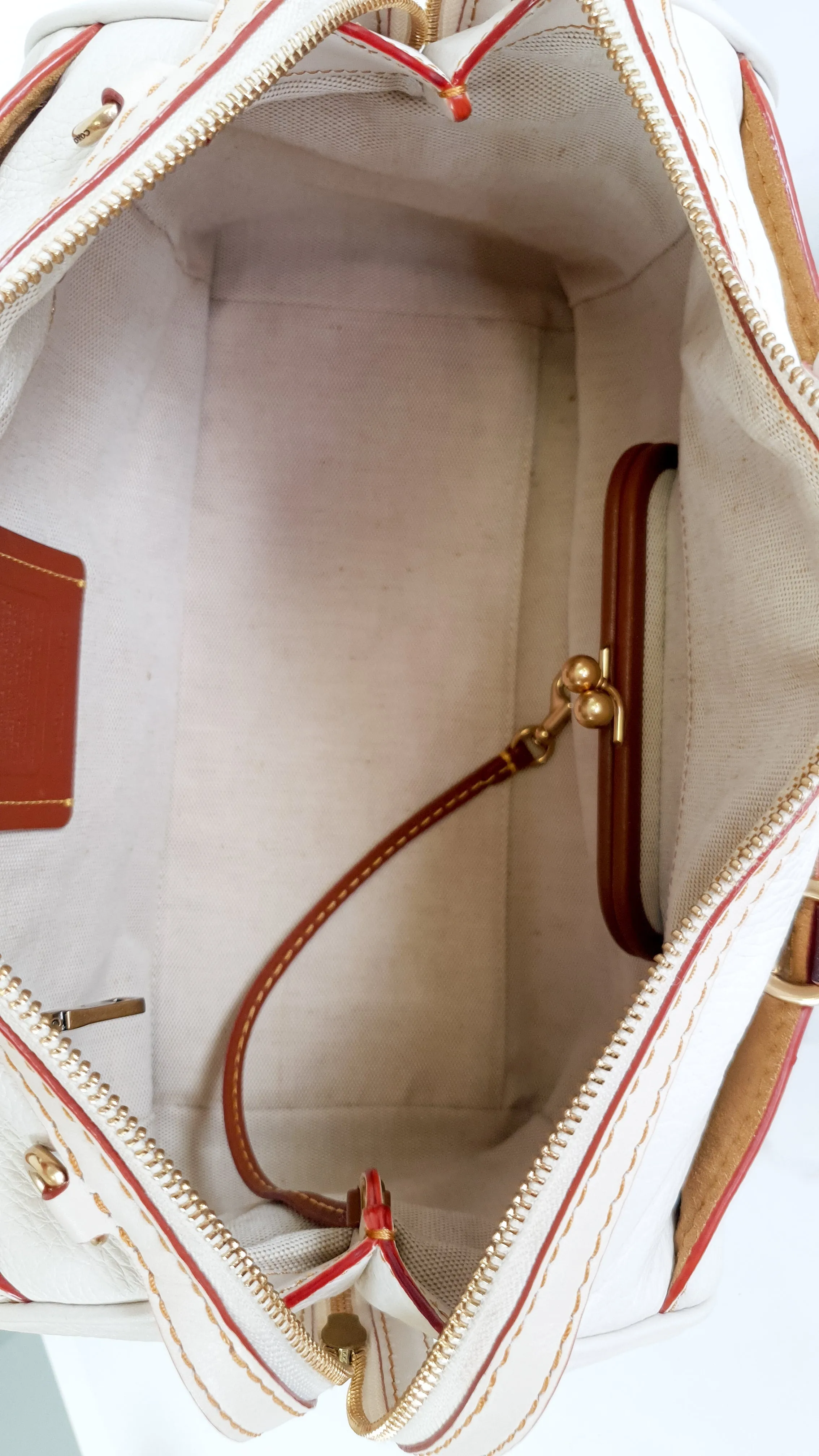 Coach 1941 Rogue Satchel 31 in Chalk with Honey Suede - Barrel Bag Coach 86857