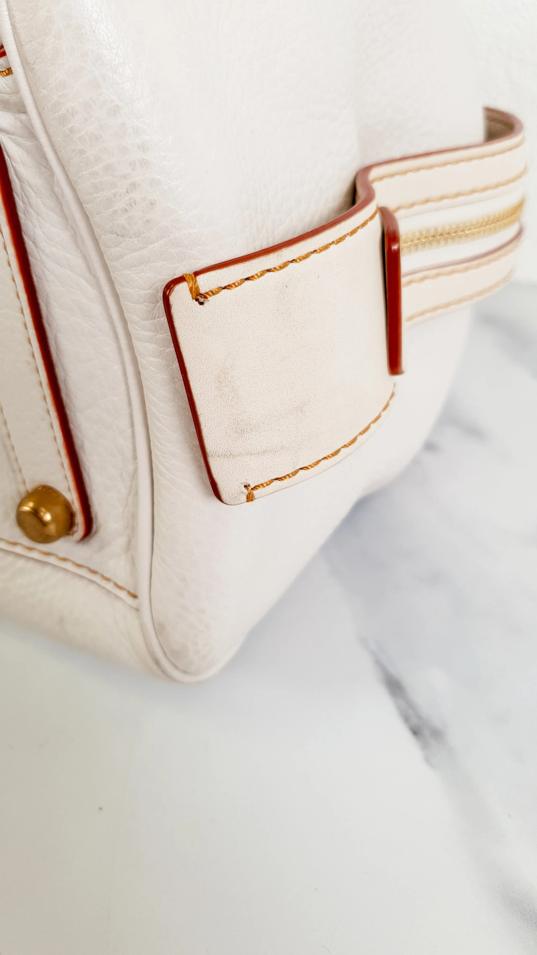 Coach 1941 Rogue Satchel 31 in Chalk with Honey Suede - Barrel Bag Coach 86857