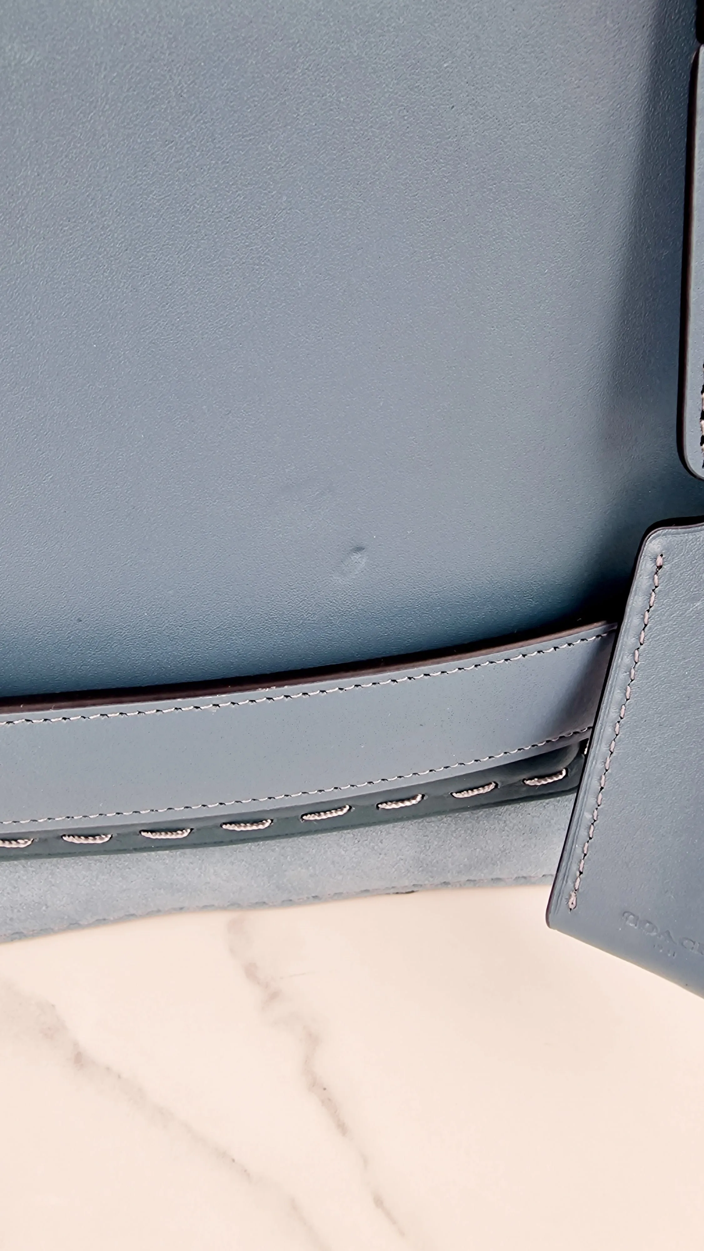 Coach 1941 Swagger Crossbody in Chambray Blue Suede & Smooth Leather - Clutch Shoulder Bag- Coach 25833