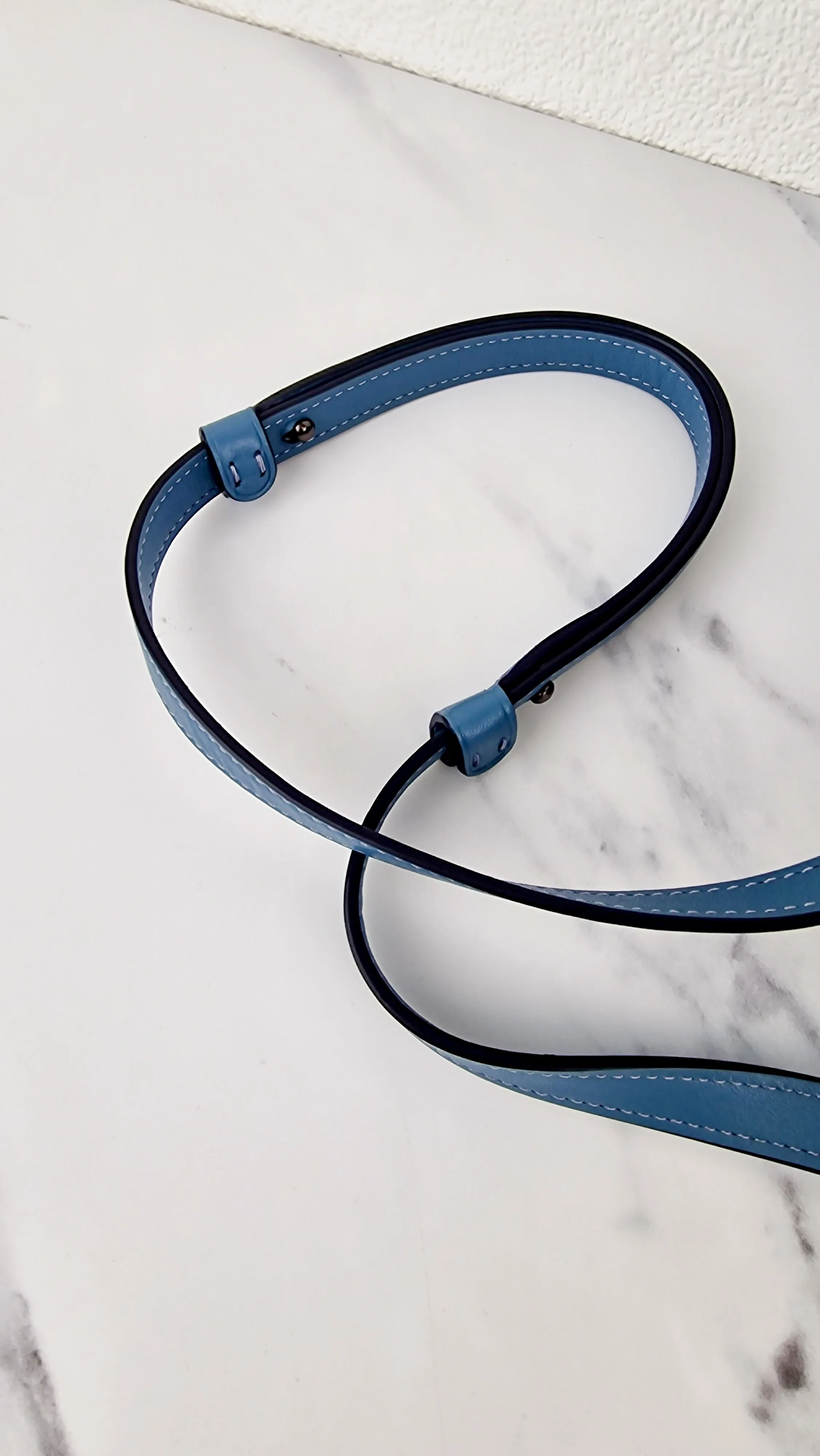 Coach 1941 Swagger Crossbody in Chambray Blue Suede & Smooth Leather - Clutch Shoulder Bag- Coach 25833