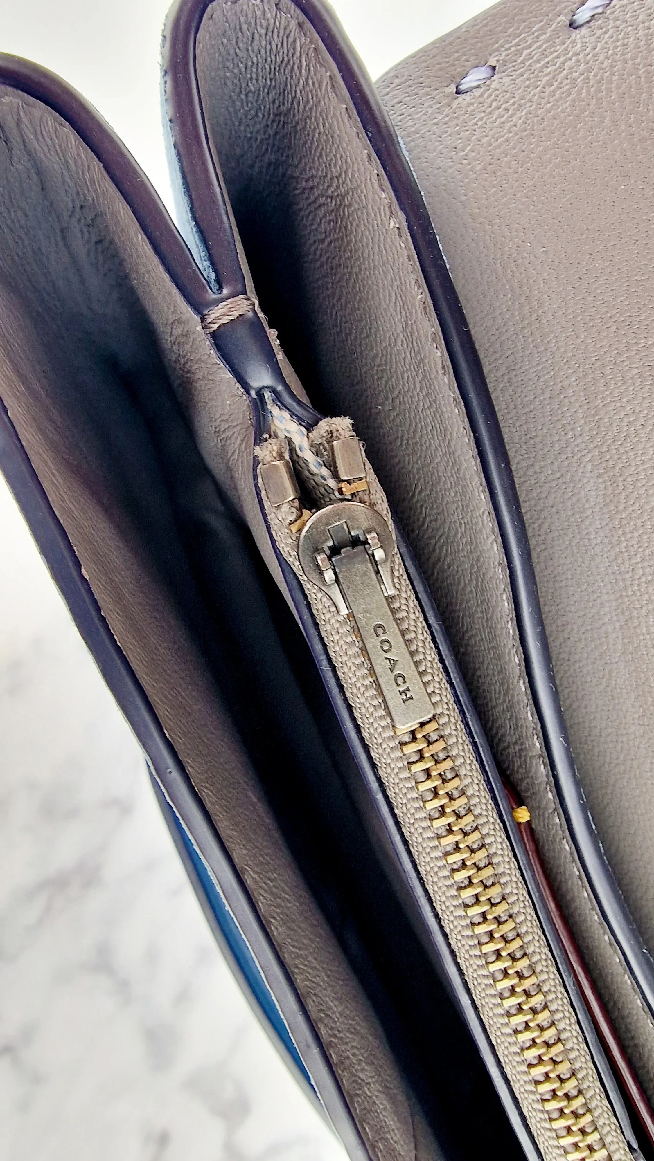 Coach 1941 Swagger Crossbody in Chambray Blue Suede & Smooth Leather - Clutch Shoulder Bag- Coach 25833