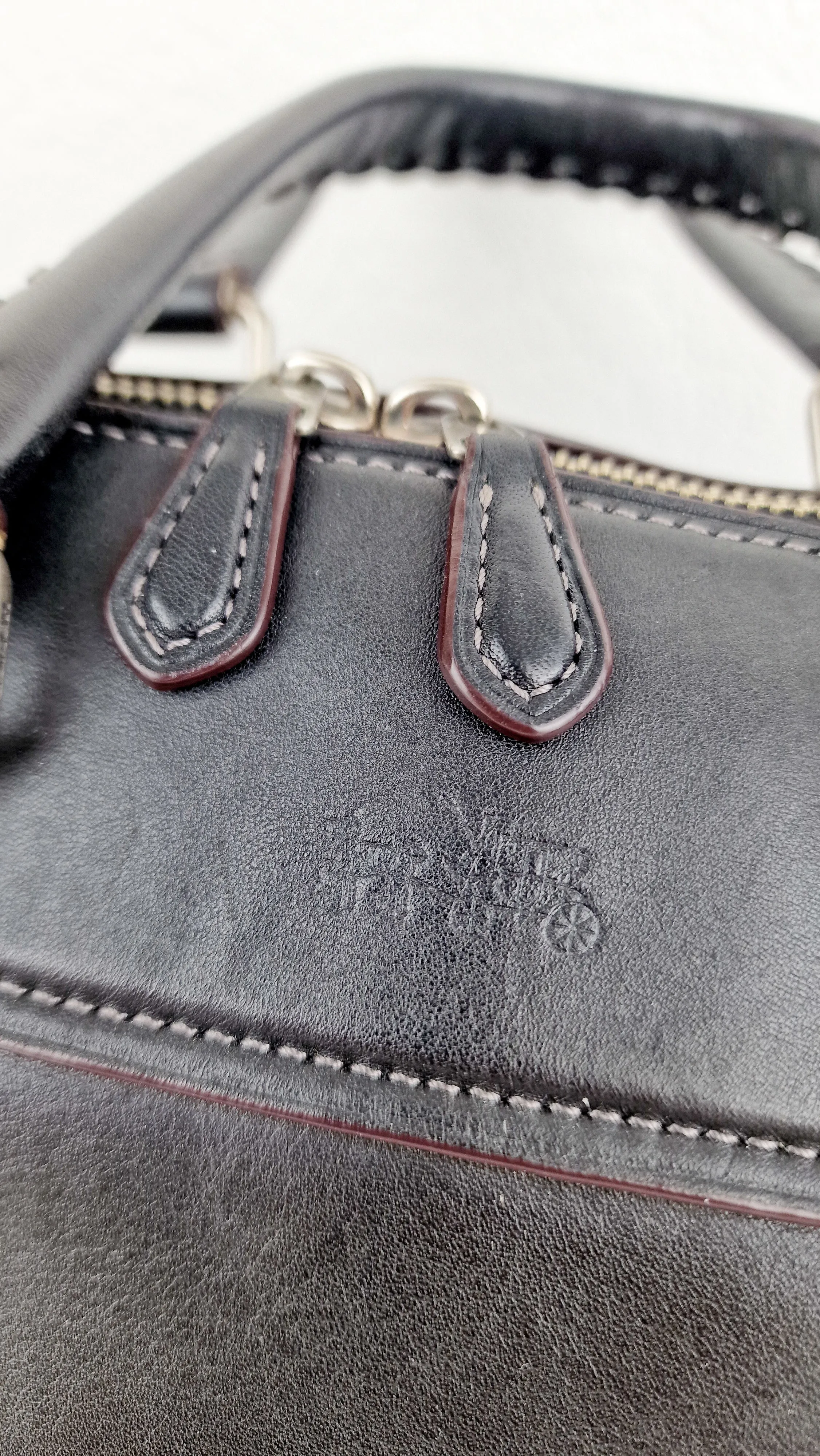 Coach Ace Satchel in Black Smooth Leather with Whipstitch Detail Handbag Crossbody - Coach 37017