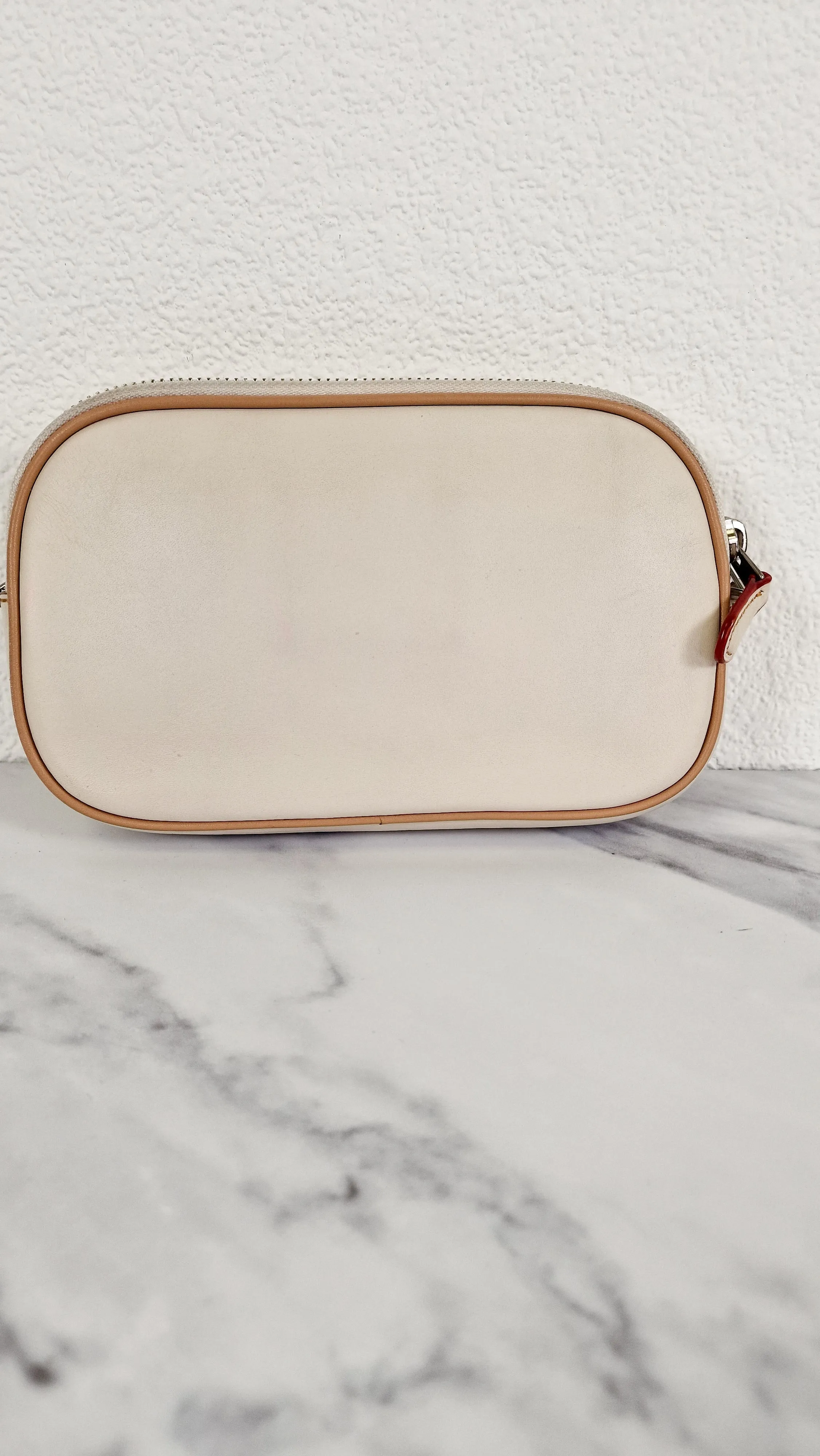 Coach Camera Bag with Nasa Space Rocket Patch in Chalk Smooth Leather Clutch - Coach 10851