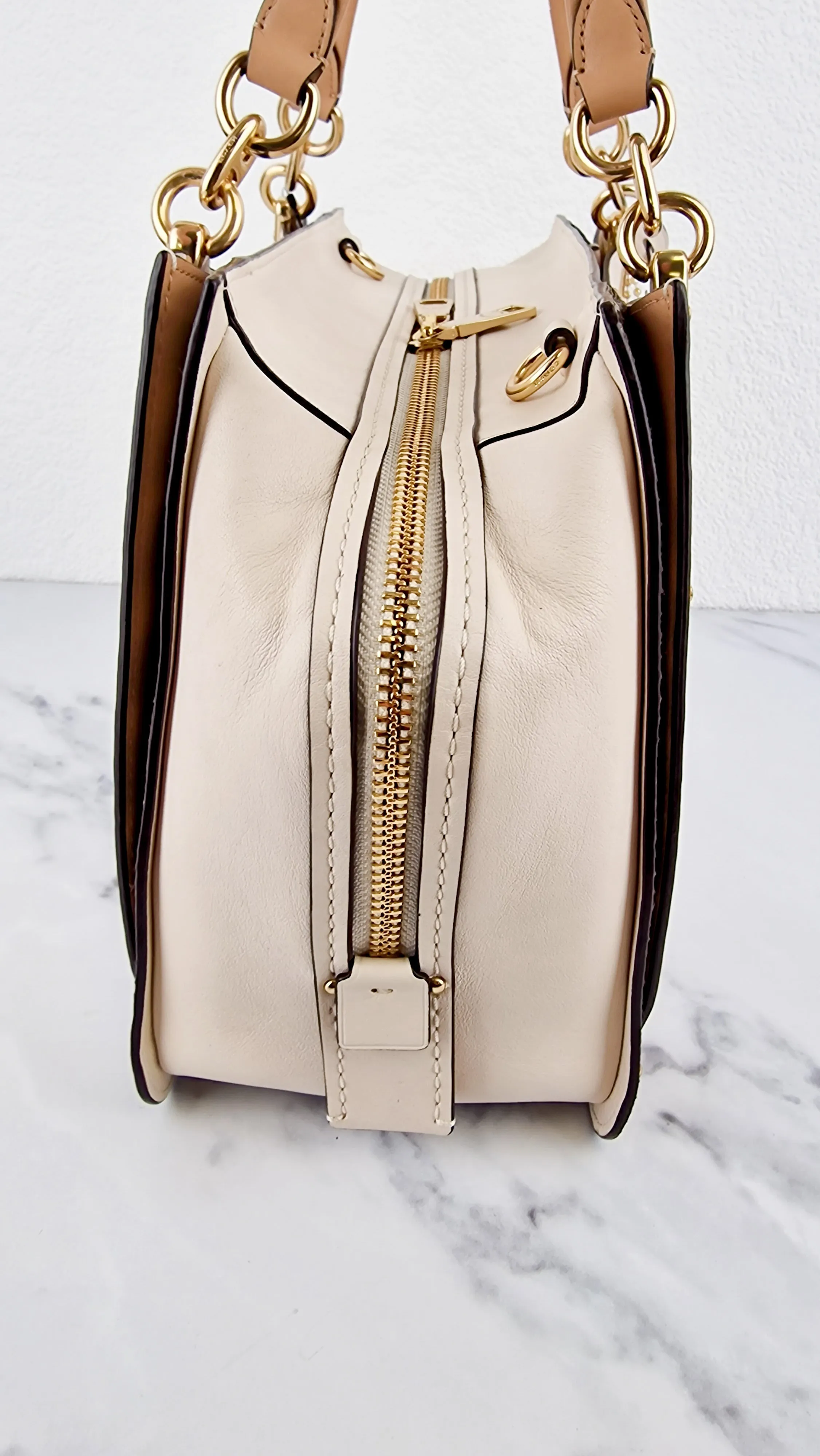 Coach Dreamer 36 in Chalk Leather with Snakeskin Trim - Handbag Crossbody Bag - Coach 31645