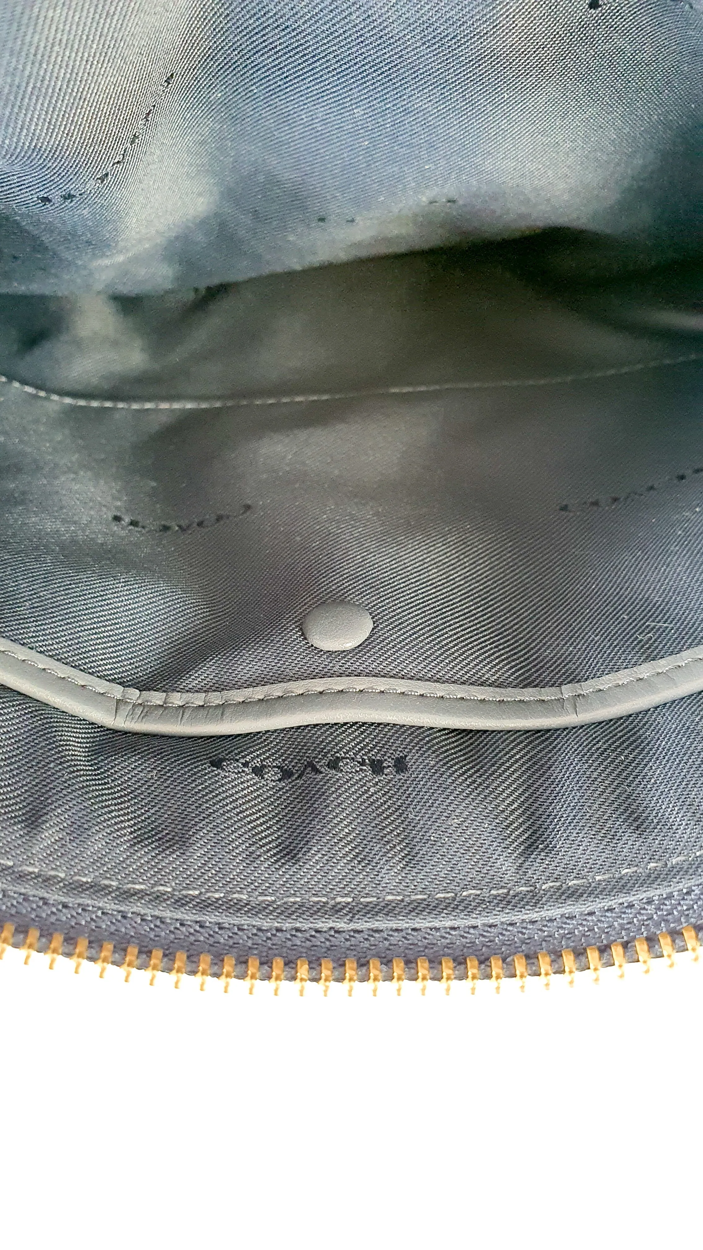 Coach Dreamer Shoulder Bag Crossbody in Black and Blue with Whipstitch and Snakeskin - Mixed Leather & Suede - Sample Bag