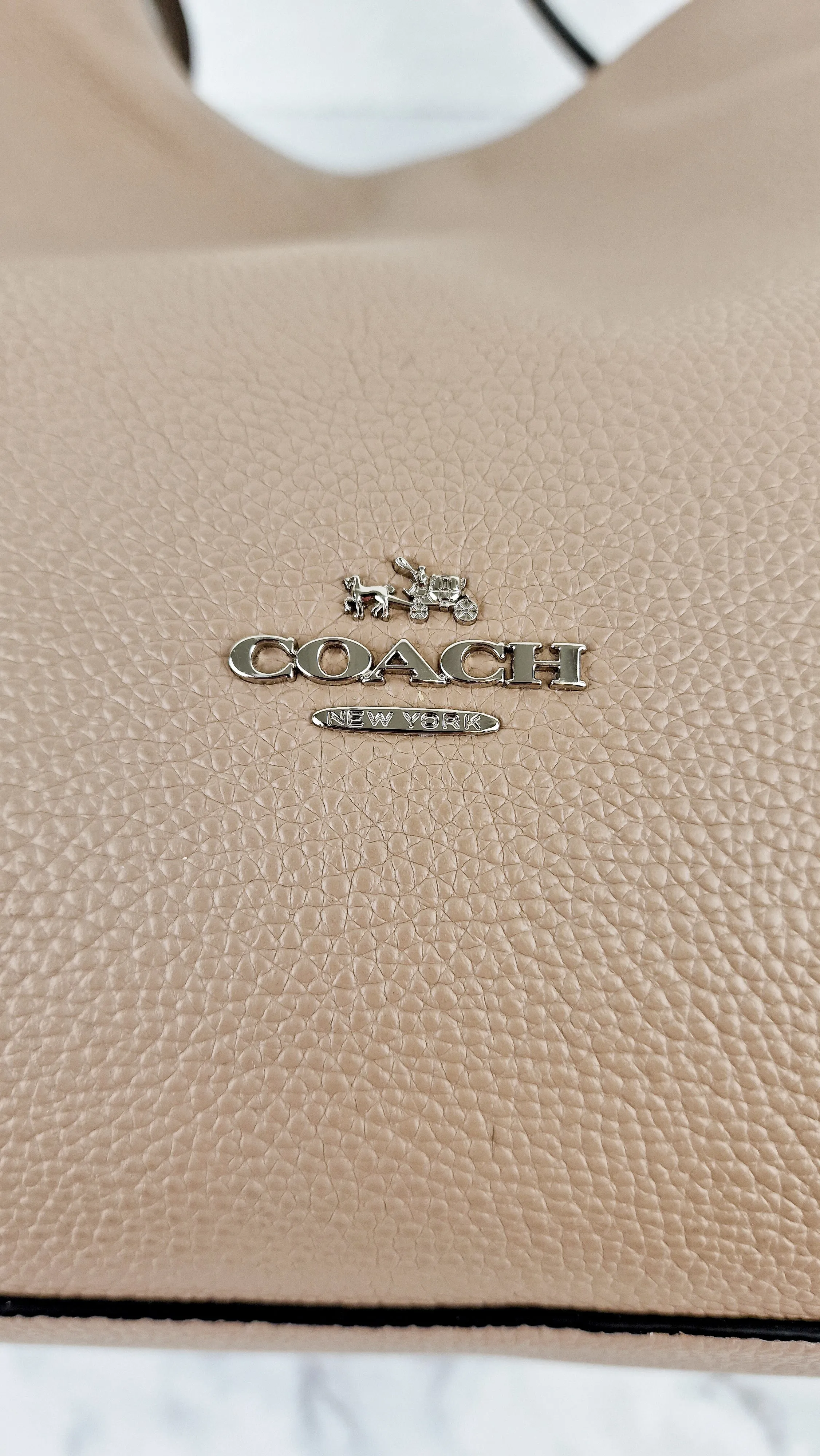 Coach Edie 31 in Stone Taupe with Snakeskin Colorblock Pebble Leather - Shoulder Bag Coach 57670