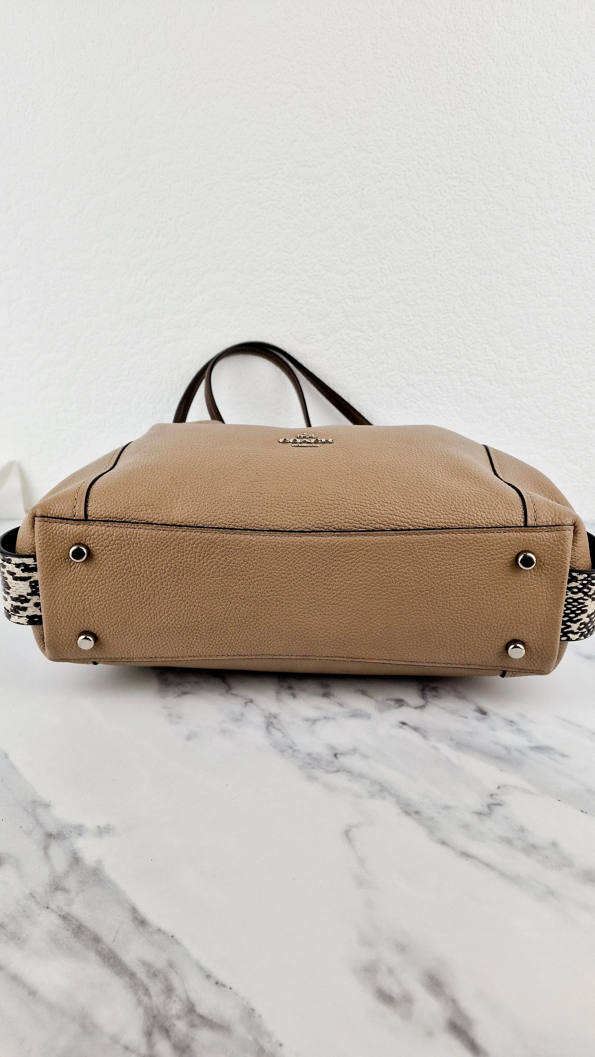 Coach Edie 31 in Stone Taupe with Snakeskin Colorblock Pebble Leather - Shoulder Bag Coach 57670